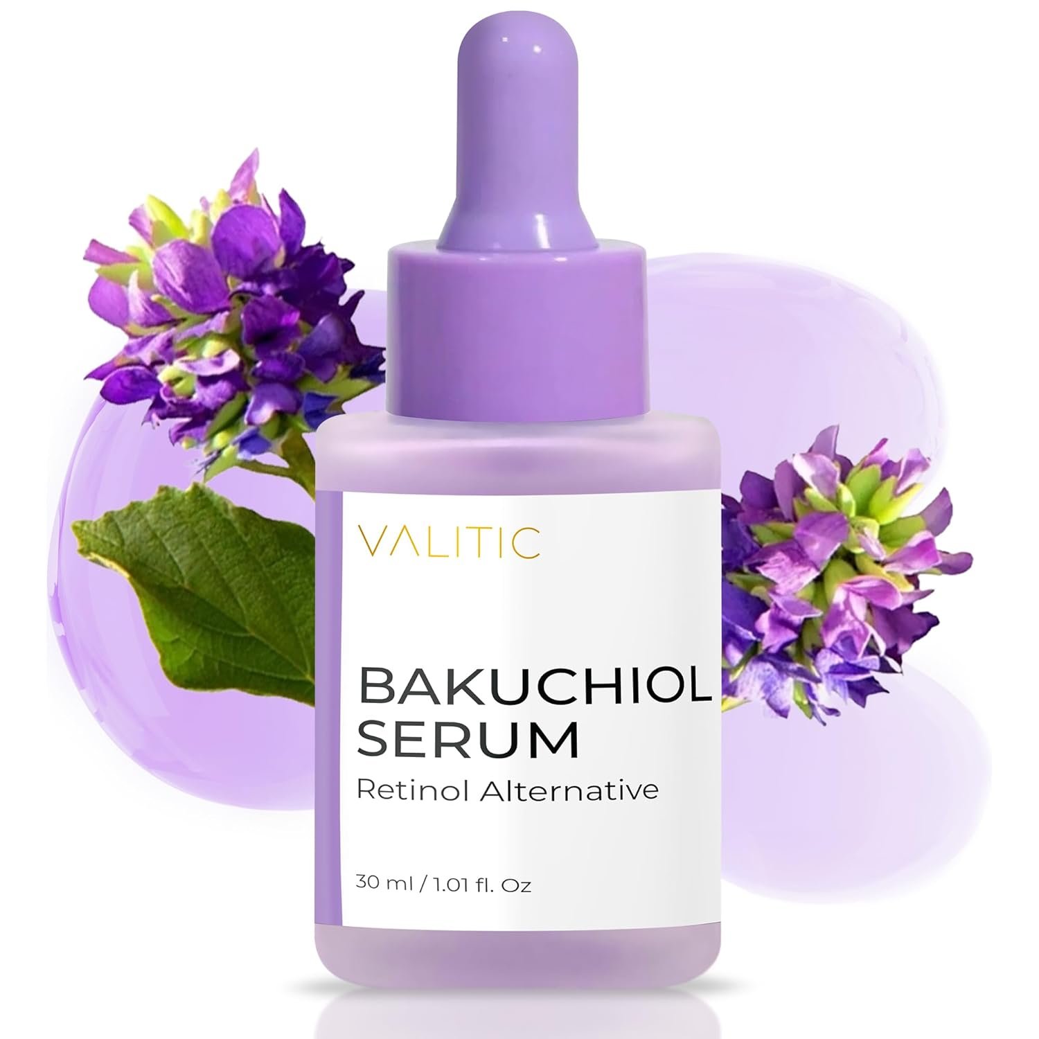 VALITIC Bakuchiol Serum – Retinol Alternative Face Serum – Facial Anti Aging Treatment, Hydrating and Evening Skin Tone – Niacinamide, Hyaluronic Acid, Peptides, Vitamin C, Squalane, 30ml 1.01 fl oz