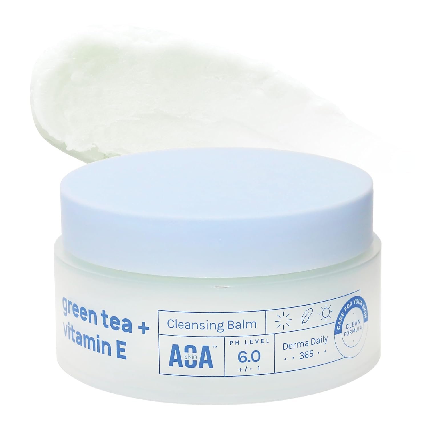 AOA STUDIO Green Tea & Vitamin E Cleansing Balm, Waterproof Makeup Remover, Oil Based Makeup Remover, K beauty Skin Care, Soothing and Brightening for All Skin Types, 3.38 Fl Oz, 100 ml
