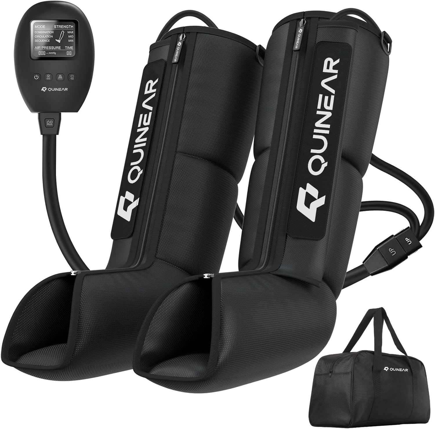 QUINEAR Leg Recovery System for Athletes, Air Compression Recovery Boots Massager for Circulation and Pain Relief – 9 Intensities 60-140 mmHg – FSA-HSA Eligible
