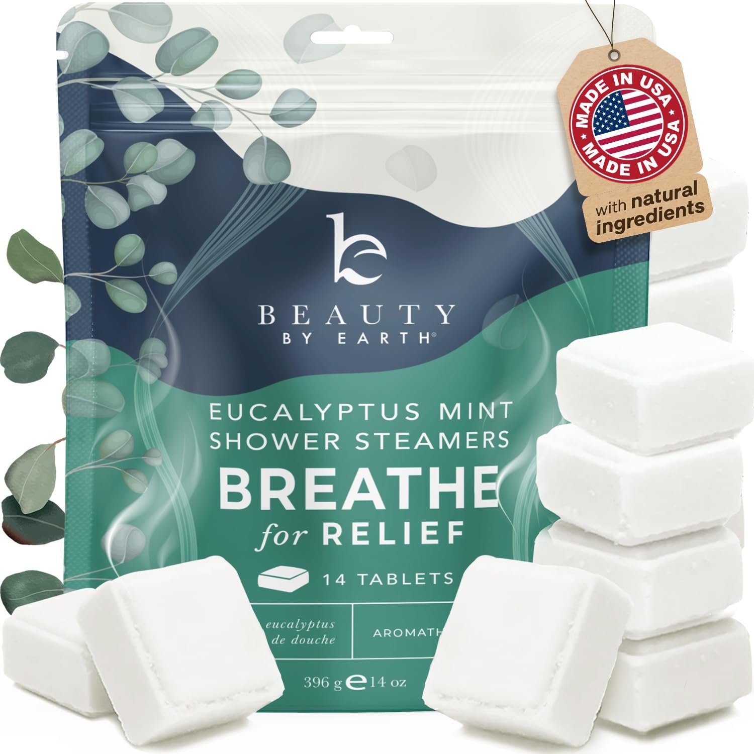 Shower Steamers Aromatherapy – USA Made with Natural Ingredients & Eucalyptus Essential Oil, Large Shower Bombs, Relaxation Spa Gifts for Women & Men, Unique Self Care Gifts