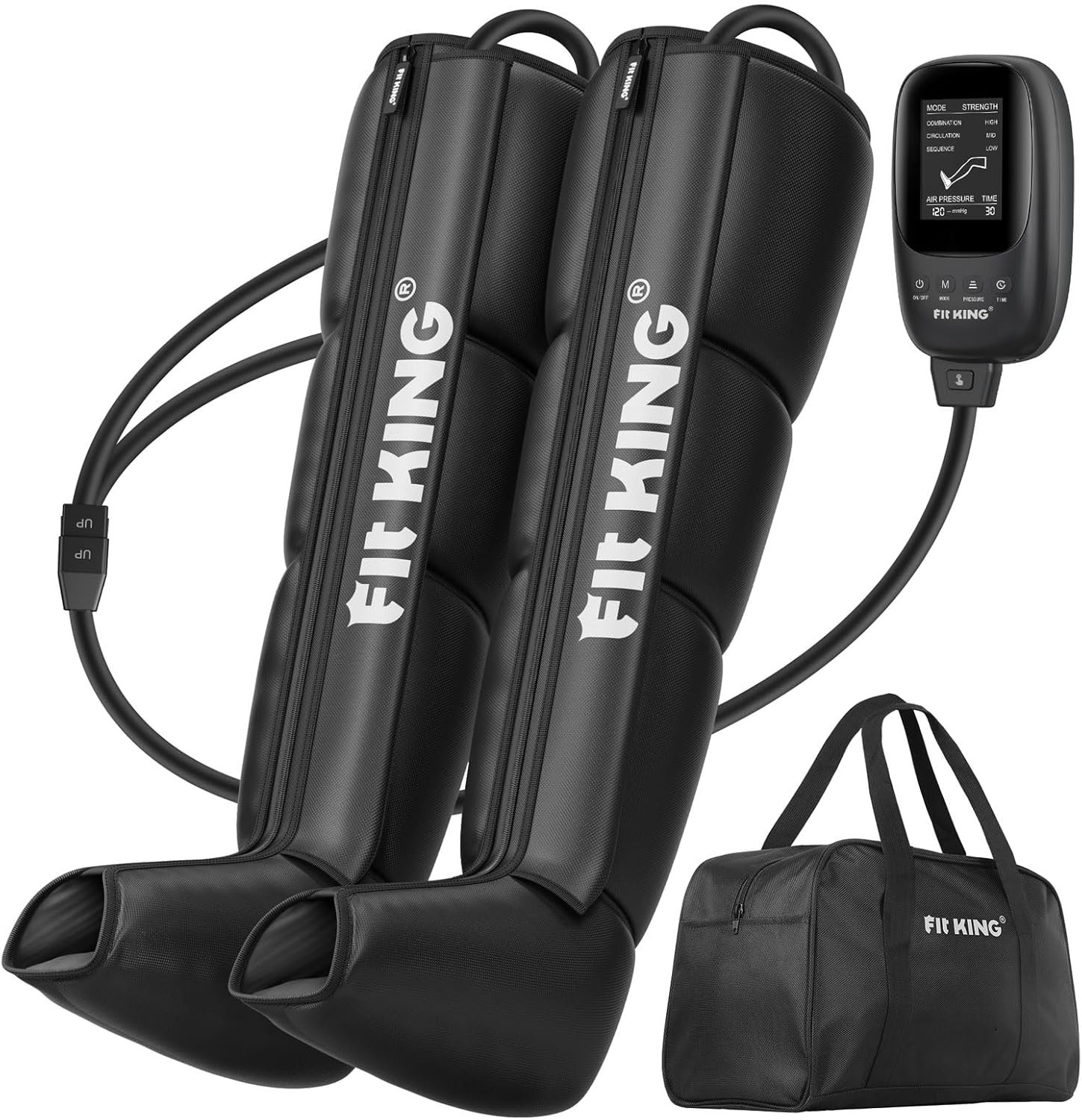 FIT KING Air Compression Recovery System, Sequential Device for Fast Recovery, Foot and Leg Massager Boots to Enhance Sports Performance, FSA-HSA (Medium)