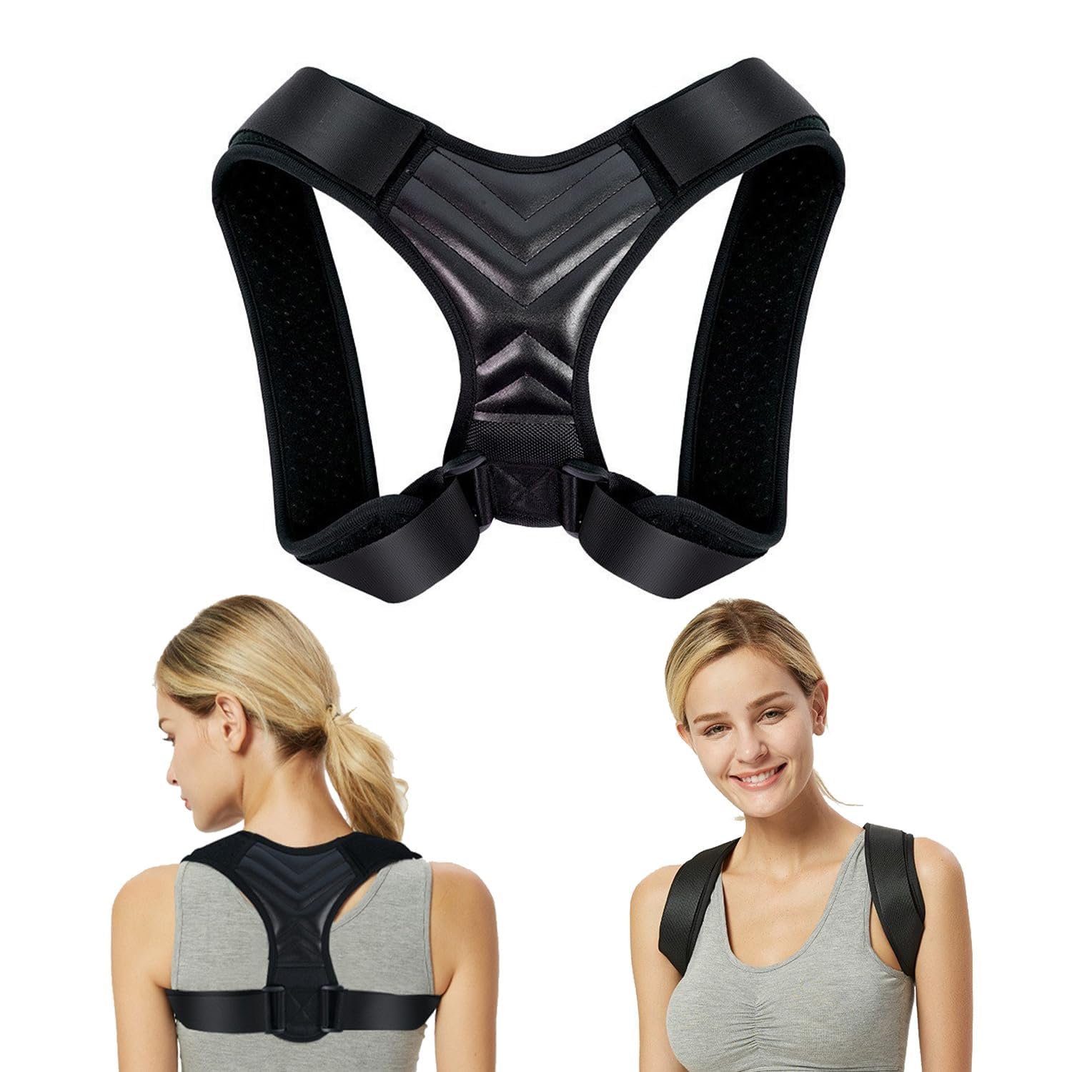 Posture Corrector for Men and Women, Adjustable Back Brace, Comfortable & Breathable Clavicle Straightener, Providing Pain Relief from Bad Posture, Waist, Neck, Back Pain (Medium)