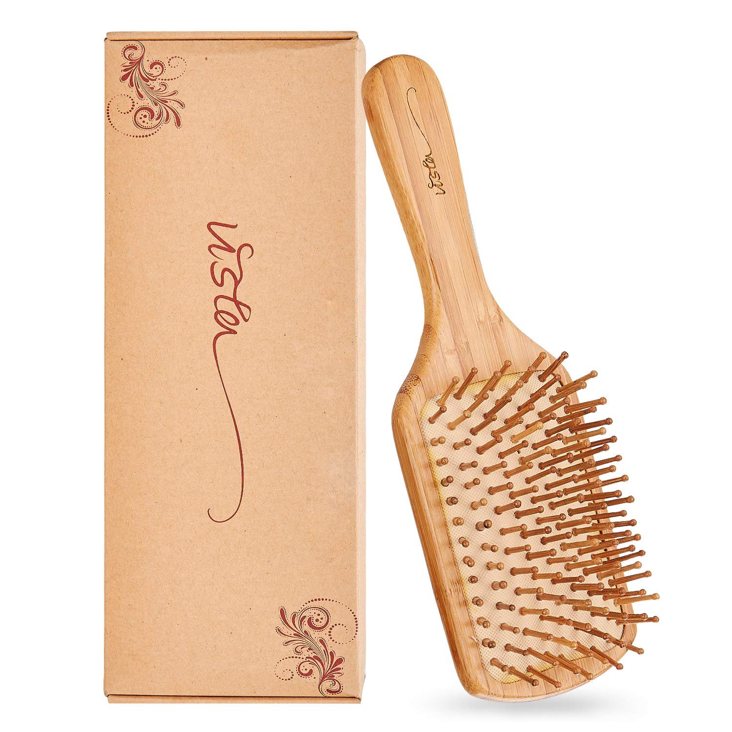 Bamboo Hair Brush and Combs for Long, Thick, Curly, Wavy, Dry or Damaged Hair – Reducing Breakage, Frizz and Tangles