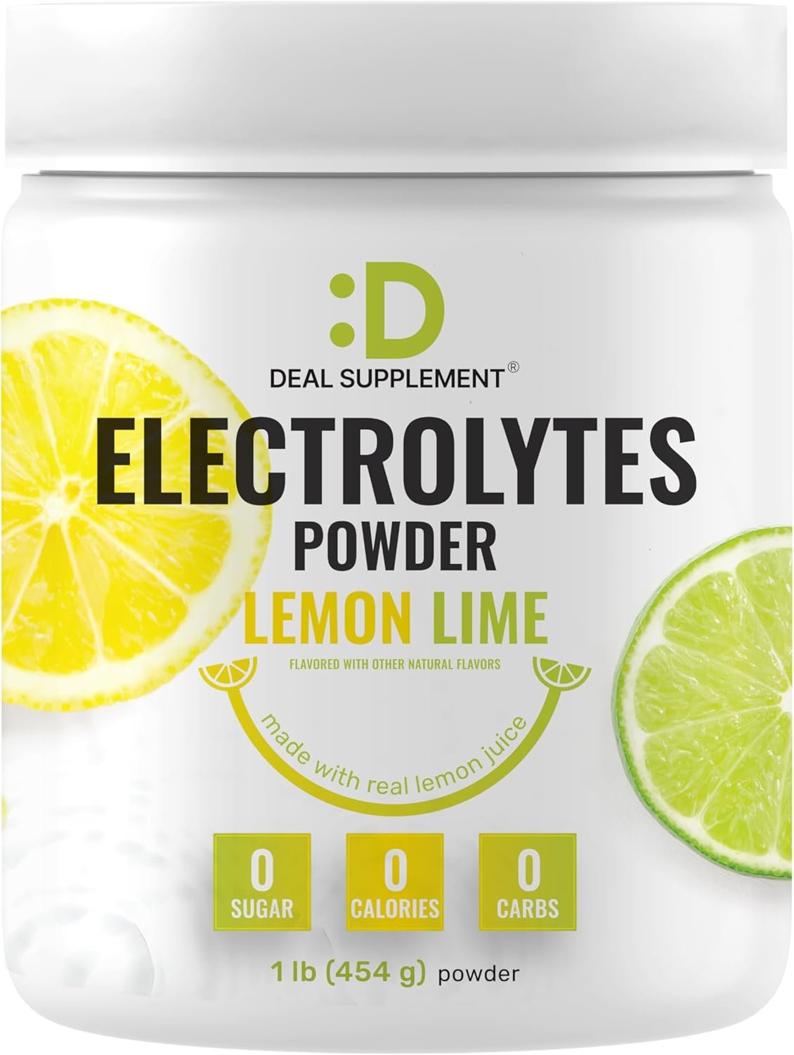 Electrolytes Powder, 1lb (69 Servings) – No Sugar, Lemon Lime – Hydration Supplement Drink Mix – High Potassium 1,000mg Per Serving, Manganese & Magnesium – Natural Hydration & Energy – Keto Friendly