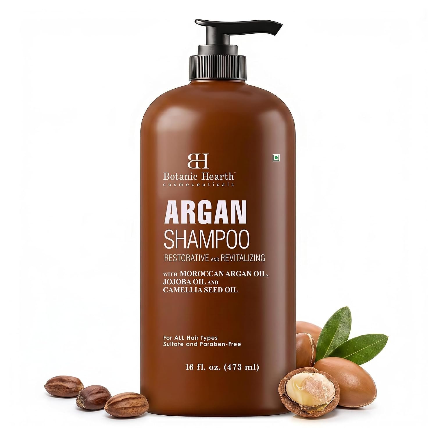 Botanic Hearth Argan Shampoo, Hydrating & Volumizing, Sulfate & Paraben Free, All Hair Types & Color Treated Hair, Men and Women 16 fl oz