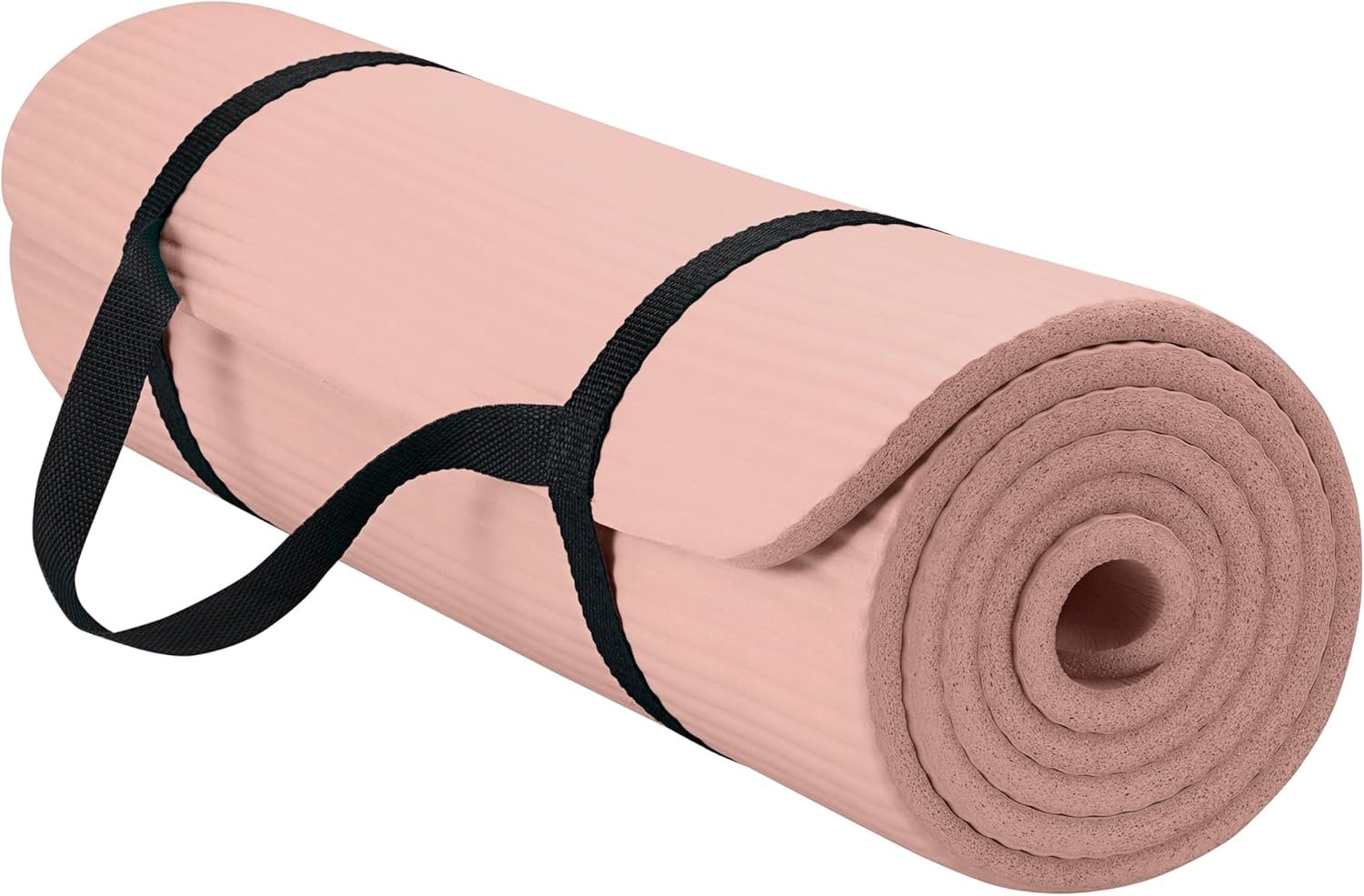 Gaiam Yoga Mat, Pilates & Exercise Mat, Thick Mat 2/5″ (10mm) Workout Mat with Easy-Cinch Carrying Strap for Home & Gym Workouts