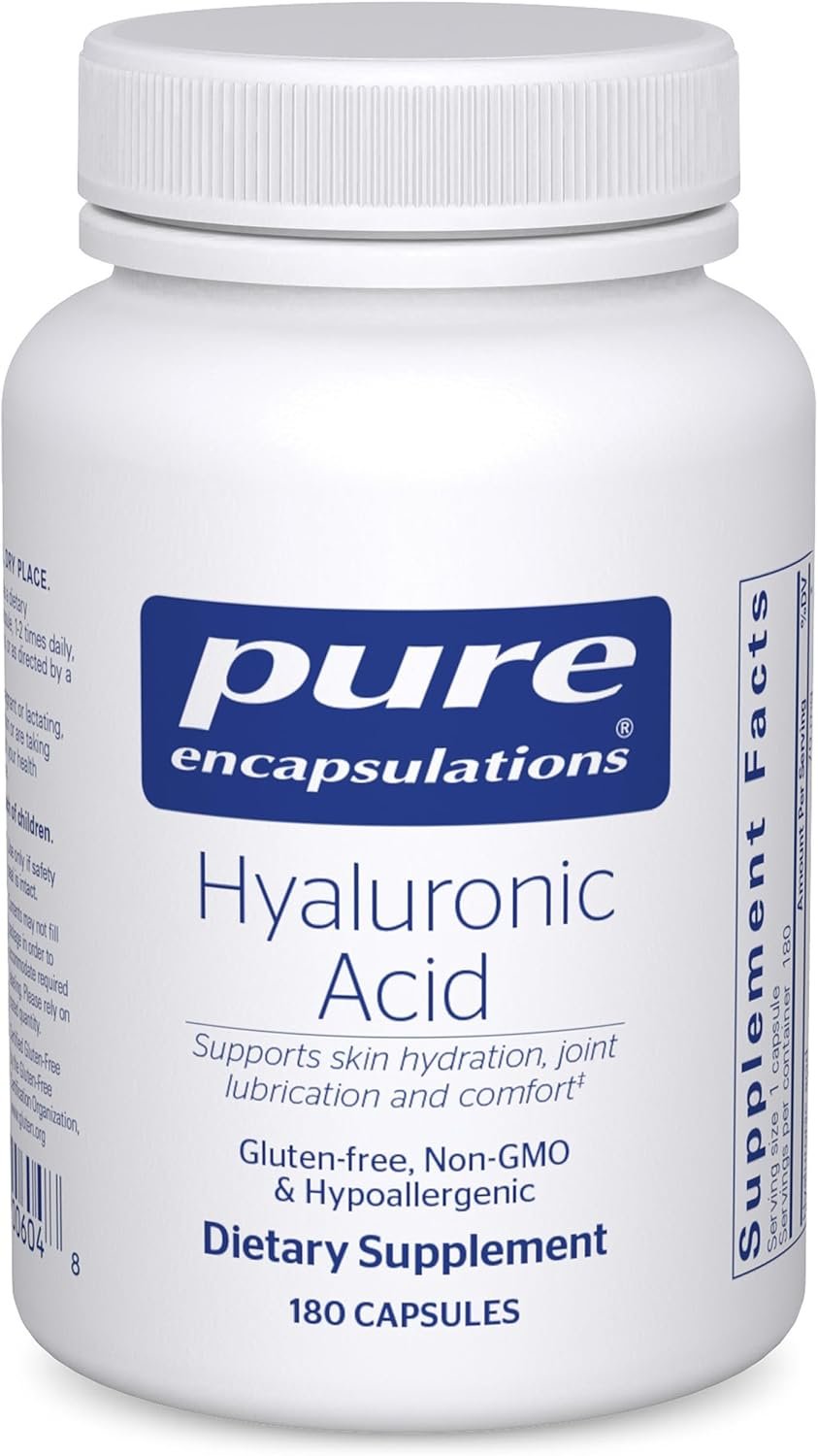 Pure Encapsulations Hyaluronic Acid – for Skin Hydration, Joint Lubrication & Joint Health* – Effective Absorption – Gluten Free – Vegan & Non-GMO – 180 Capsules