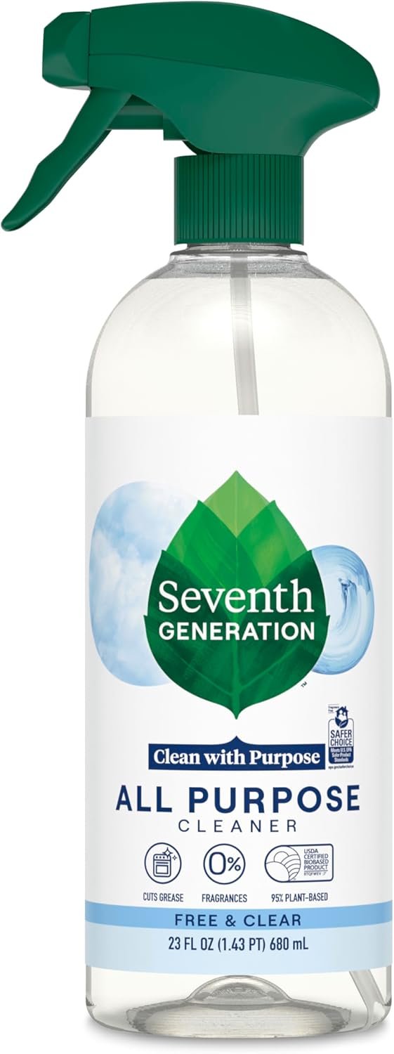 Seventh Generation All Purpose Cleaner, Free & Clear, Cuts Grease, 23 Fl Oz