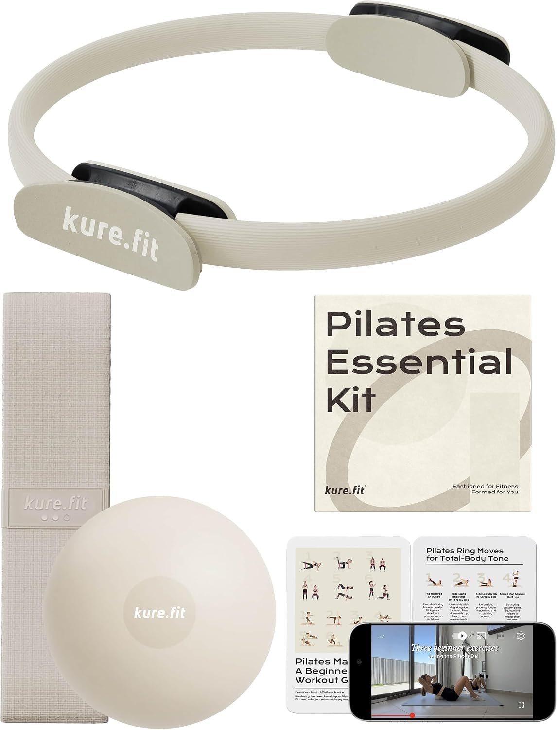 Pilates Kit for Women – Home Pilates Equipment Set with Ring, Ball & Resistance Bands | Pilates Starter Kit with Accessories in Gift Box