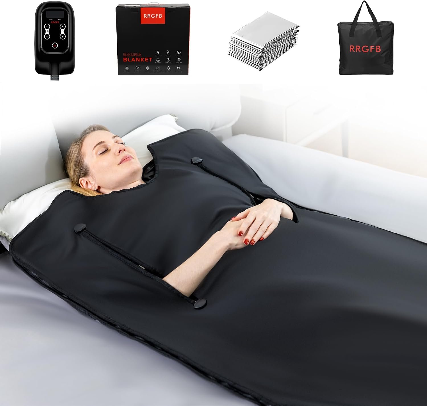 Infrared Sauna Blanket, Portable Sauna Blanket for Detoxification, Crystal Therapy Personal Sauna for Home Relaxation, 20-60 Mins Timer, 95-167℉ Temp Range, 5.74 ft x 2.53ft