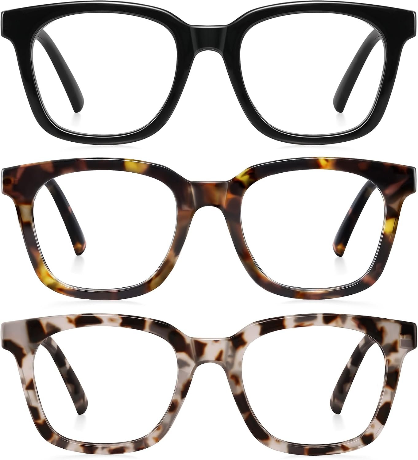 Reading Glasses for Women Men – Blue Light Blocking Magnifying Readers,Square Anti-Glare Computer Eyeglasses