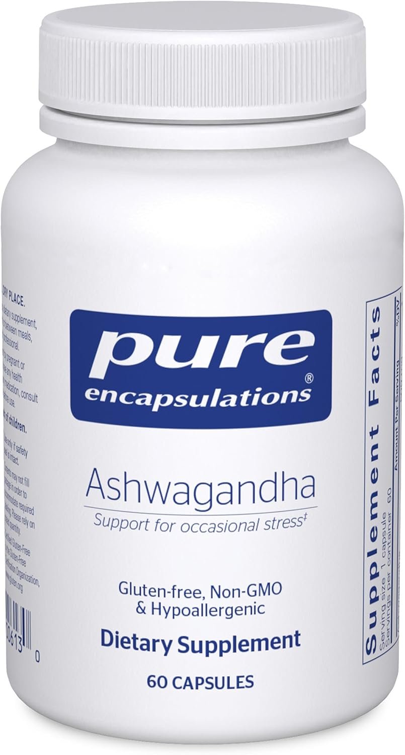 Pure Encapsulations Ashwagandha – 500 mg Ashwagandha Extract – Metabolism & Stress Support – Immune Support* – GMO Free & Vegan – 60 Capsules
