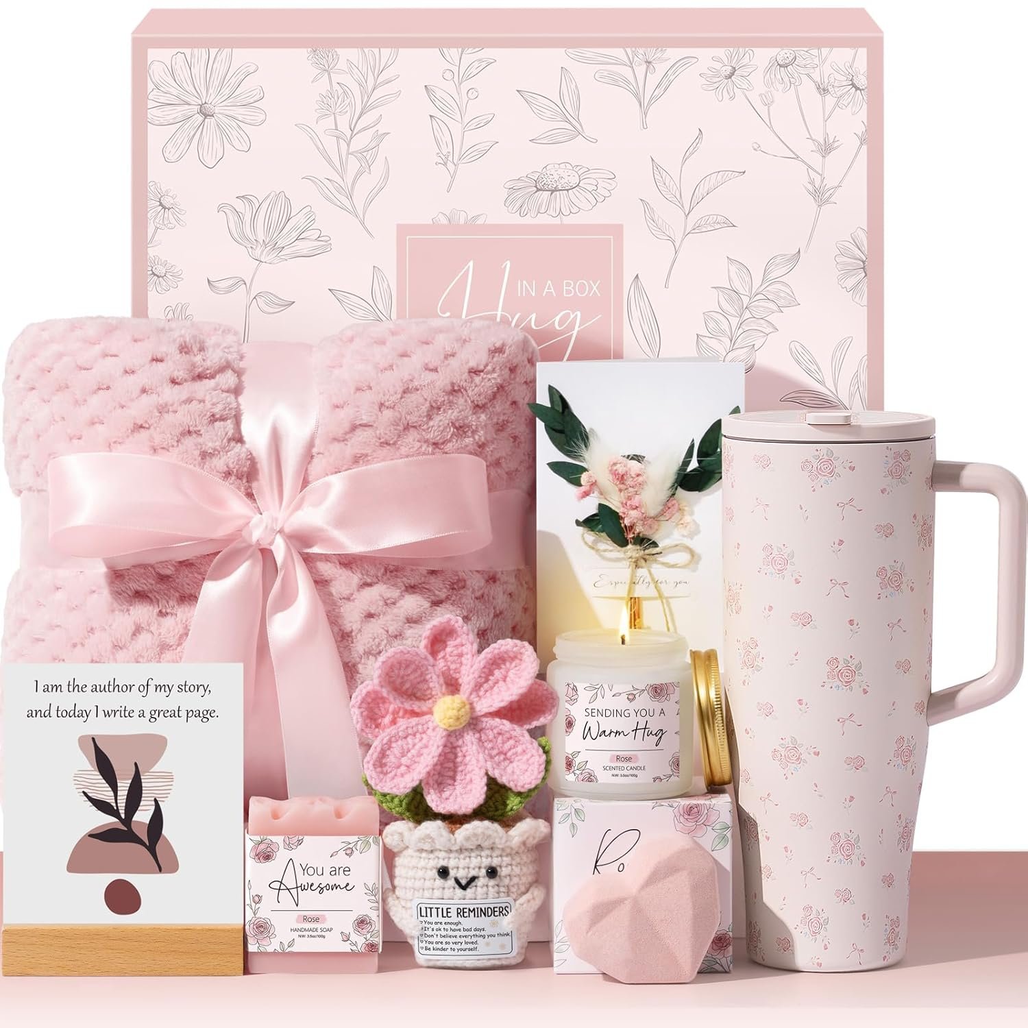 Mothers Day & Birthday Gifts for Women – Get Well Soon Spa Care Package, Luxury Self Care Gift Basket Care Inspirational Thinking of You Gift Set for Mom Her Friend