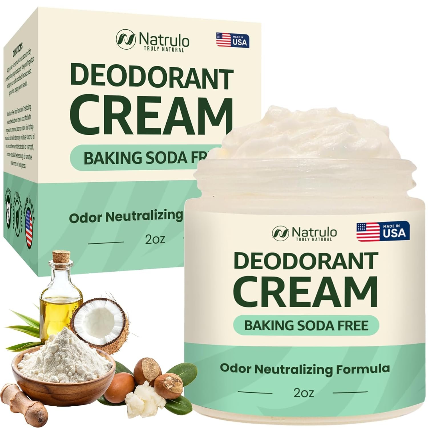 Deodorant Cream – Aluminum Free Natural Deodorant for Women & Men – Baking Soda Free Whole Body Deodorant for Underarms, Body & Private Areas – Magnesium, Zinc, Arrowroot Odor Protection