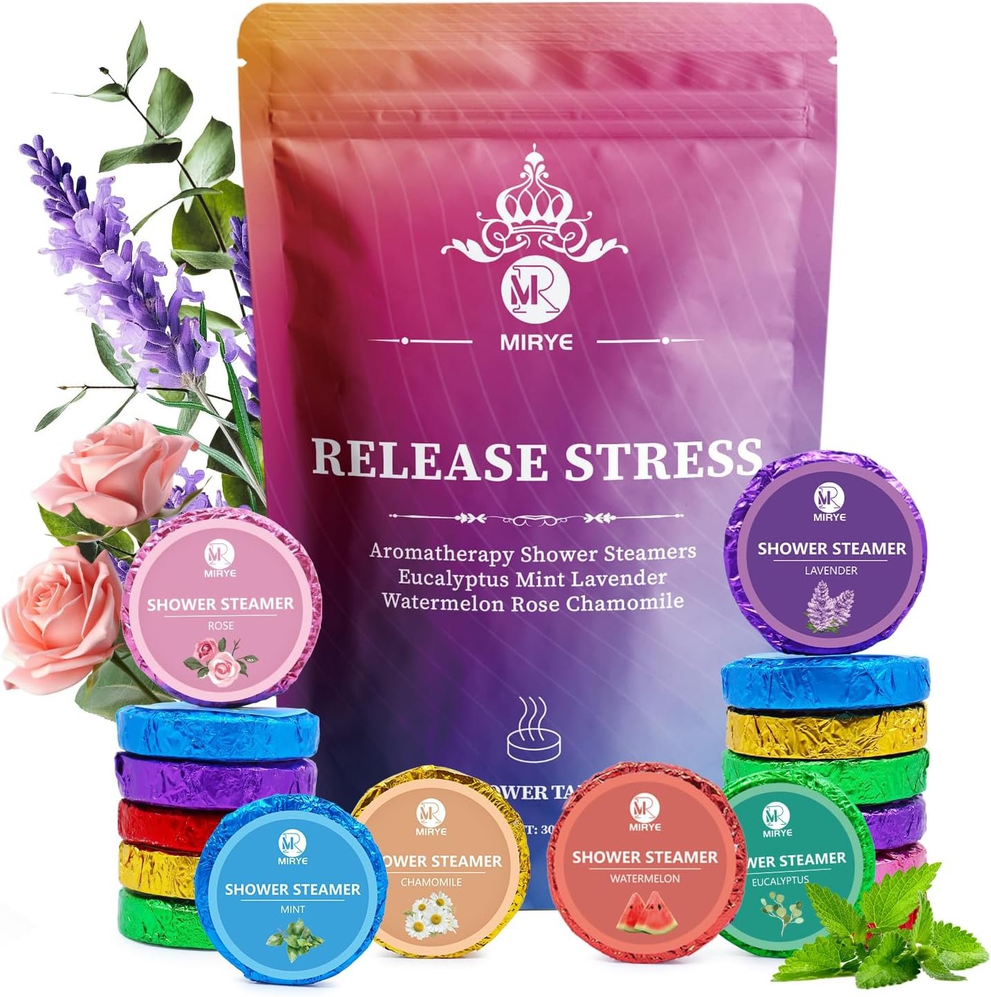 18-Pack Shower Steamers Aromatherapy, Self Care Gifts for Women Men, 6 Scented Organic Shower Bombs with Natural Essential Oils Relaxation Home SPA, Fathers Day Spa Gifts, Appreciation Gifts