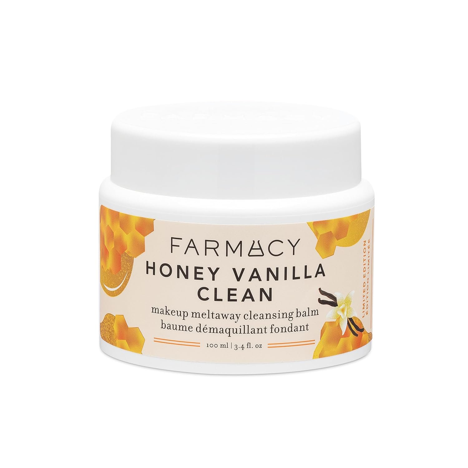 Farmacy Makeup Remover Cleansing Balm – Honey Vanilla Waterproof Makeup Remover Balm + Oil Cleanser for Face – Gently Melts Make Up + SPF – Hydrates + Softens Skin with Honey + Papaya (100ml)