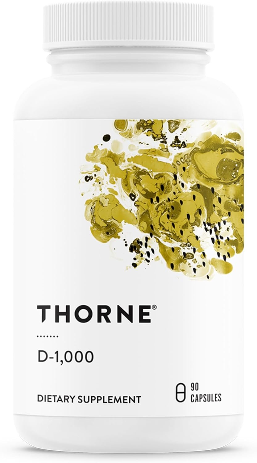 THORNE – Vitamin D3 Supplement – Supports Healthy Bones, Teeth, Muscles, Cardiovascular & Immune Function* – Gluten, Dairy & Soy-Free – 1,000 IU – 90 Servings