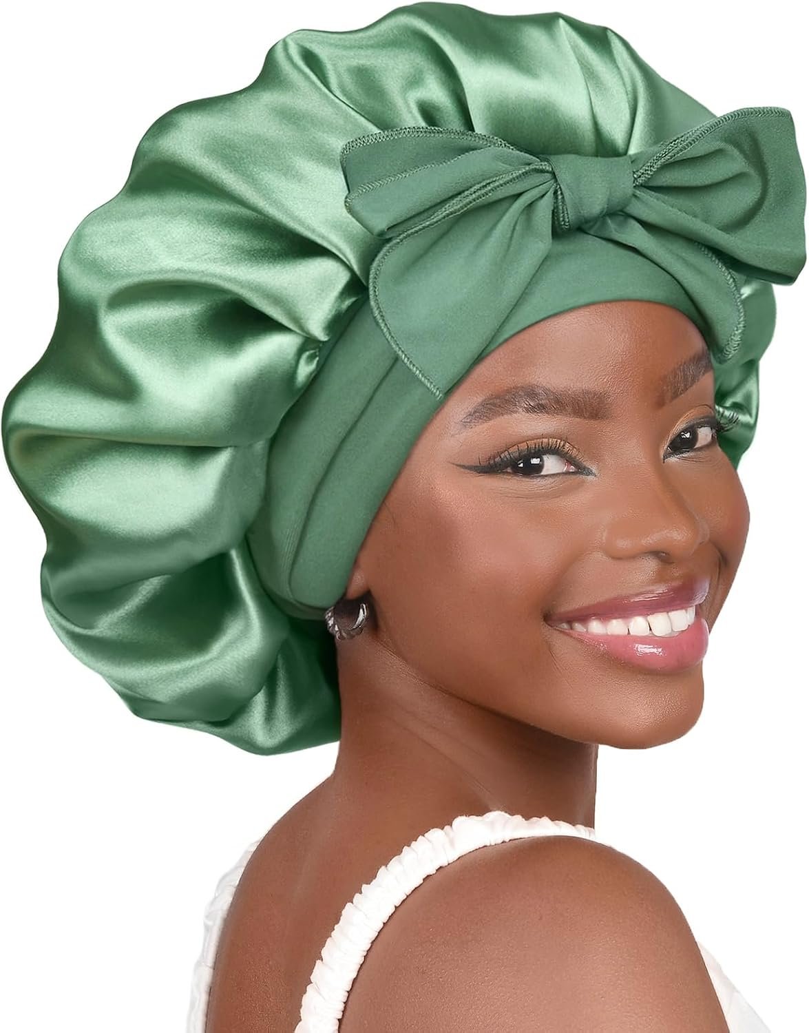 YANIBEST Adjustable Satin Bonnet for Sleeping Women Double Layer Hair Wrap Reduce Friction Prevent Frizz Natural Curly Hair