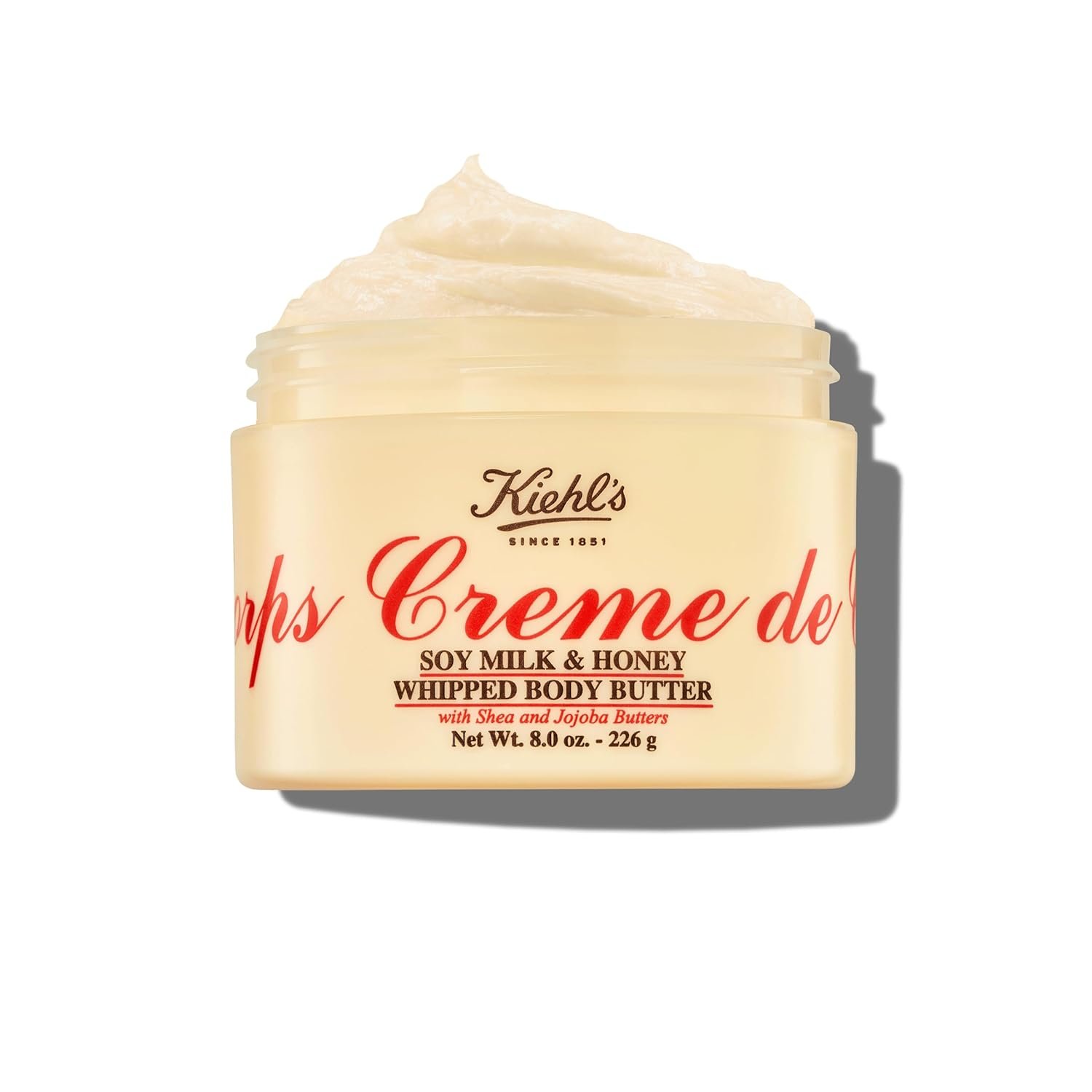 Kiehl’s Creme de Corps Whipped Body Butter, Gentle Body Lotion that Nurtures and Moisturizes the Skin, Infused with Soy Milk and Honey, Provides Rich 24-Hour Hydration, For All Skin Types – 8 oz