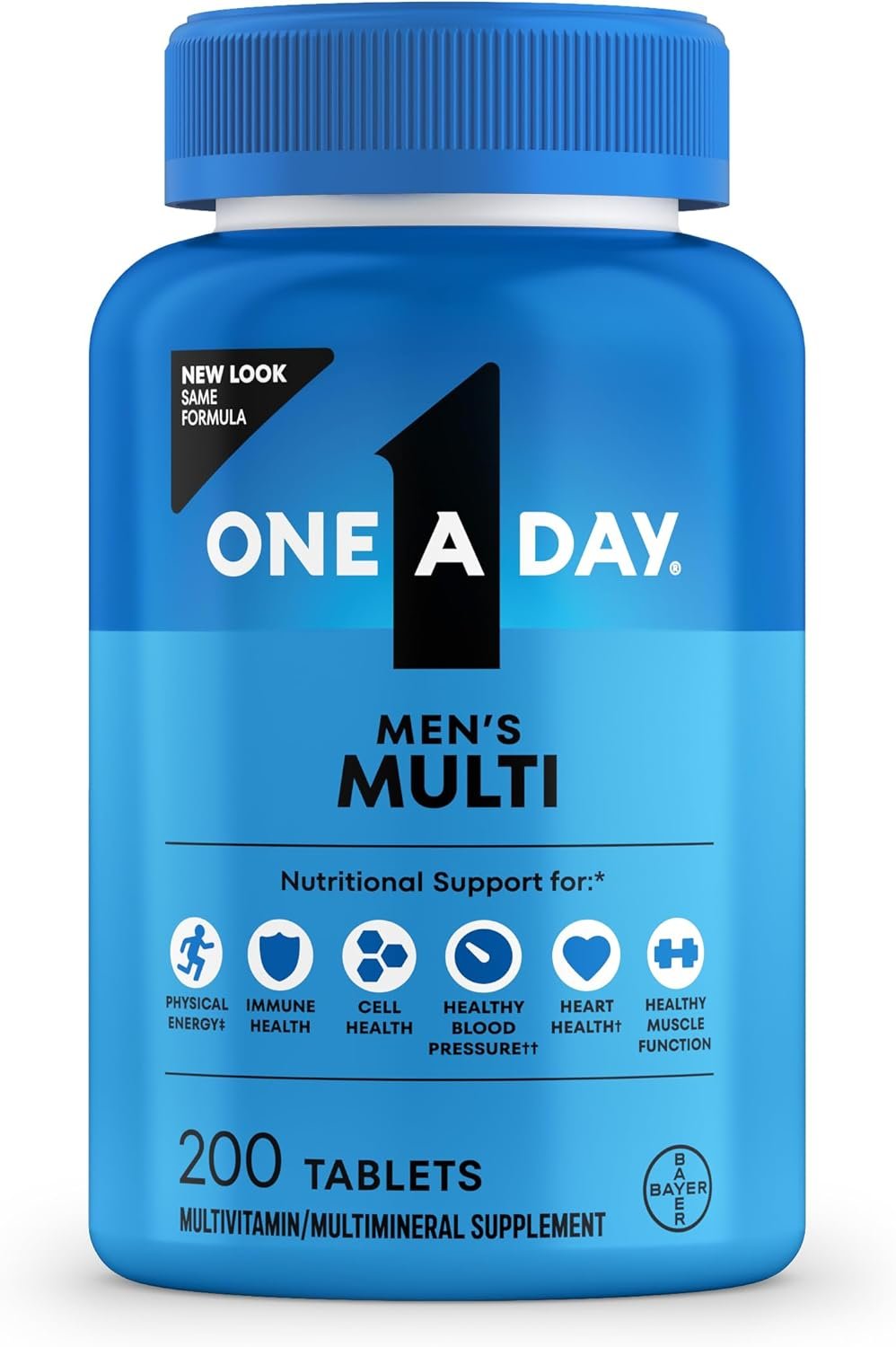 One A Day Multivitamin for Men – Daily Mens Multivitamins with Vitamin D, Zinc, Folic Acid, and B Vitamins, Physical Energy Support, 200 Count