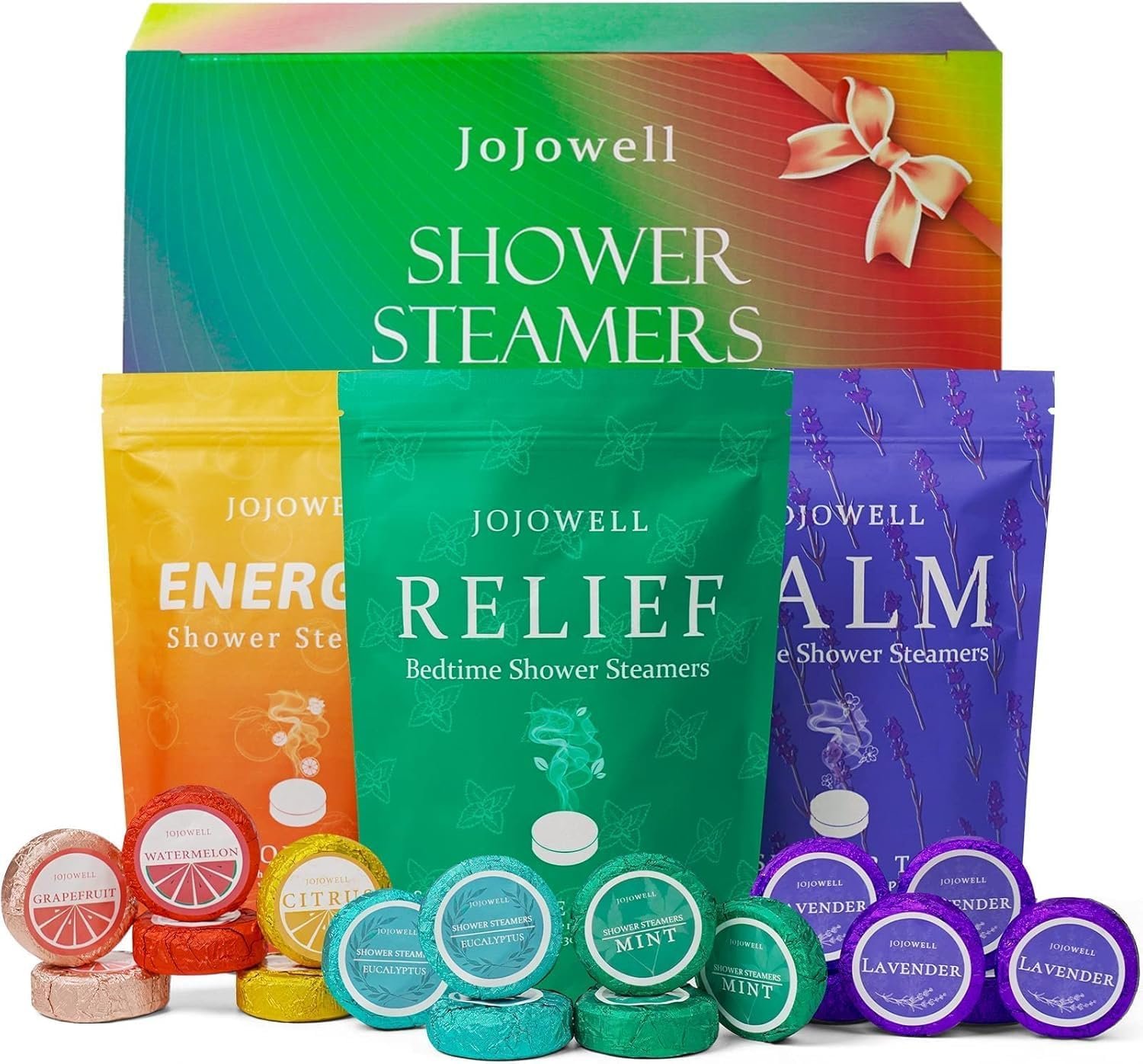 JoJowell Shower Steamers Aromatherapy – 18 Pack Birthday Gifts for Women Men, Fathers Day Gift for Dad Husband from Wife Daughter, Self Care with Natural Essential Oils Relaxation Home SPA
