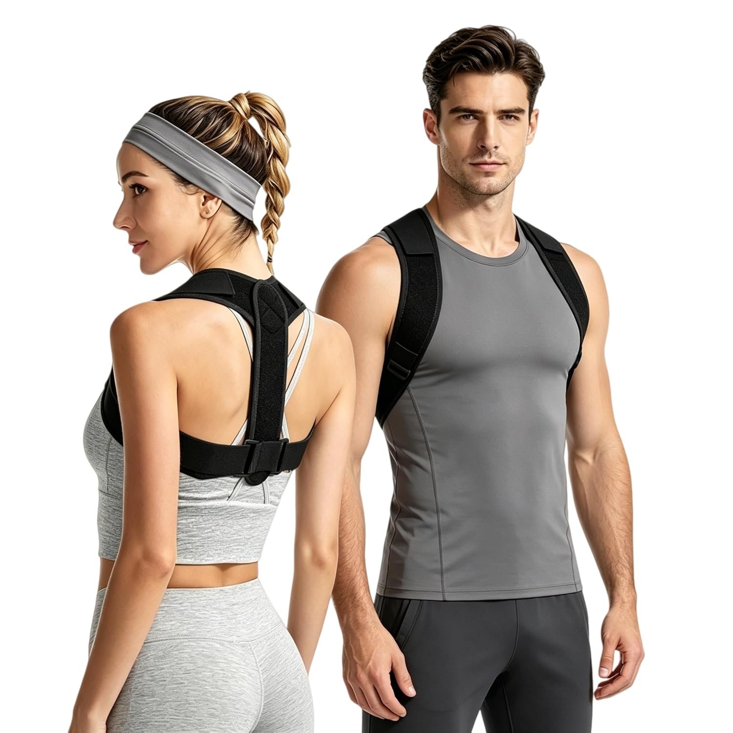 Posture Corrector for Women and Men, Adjustable Upper Back Brace, Breathable Back Support Straightener, Providing Pain Relief from Lumbar, Neck, Shoulder, and Clavicle. (1)