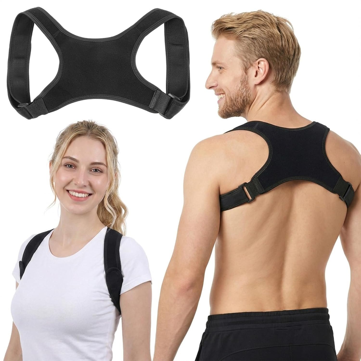 Posture Corrector Comfortable Back Posture Brace Adjustable Lightweight Breathable Straightener Support Brace Spine for Men Women Lower Hunchback Back Shoulder Neck Pain Relief