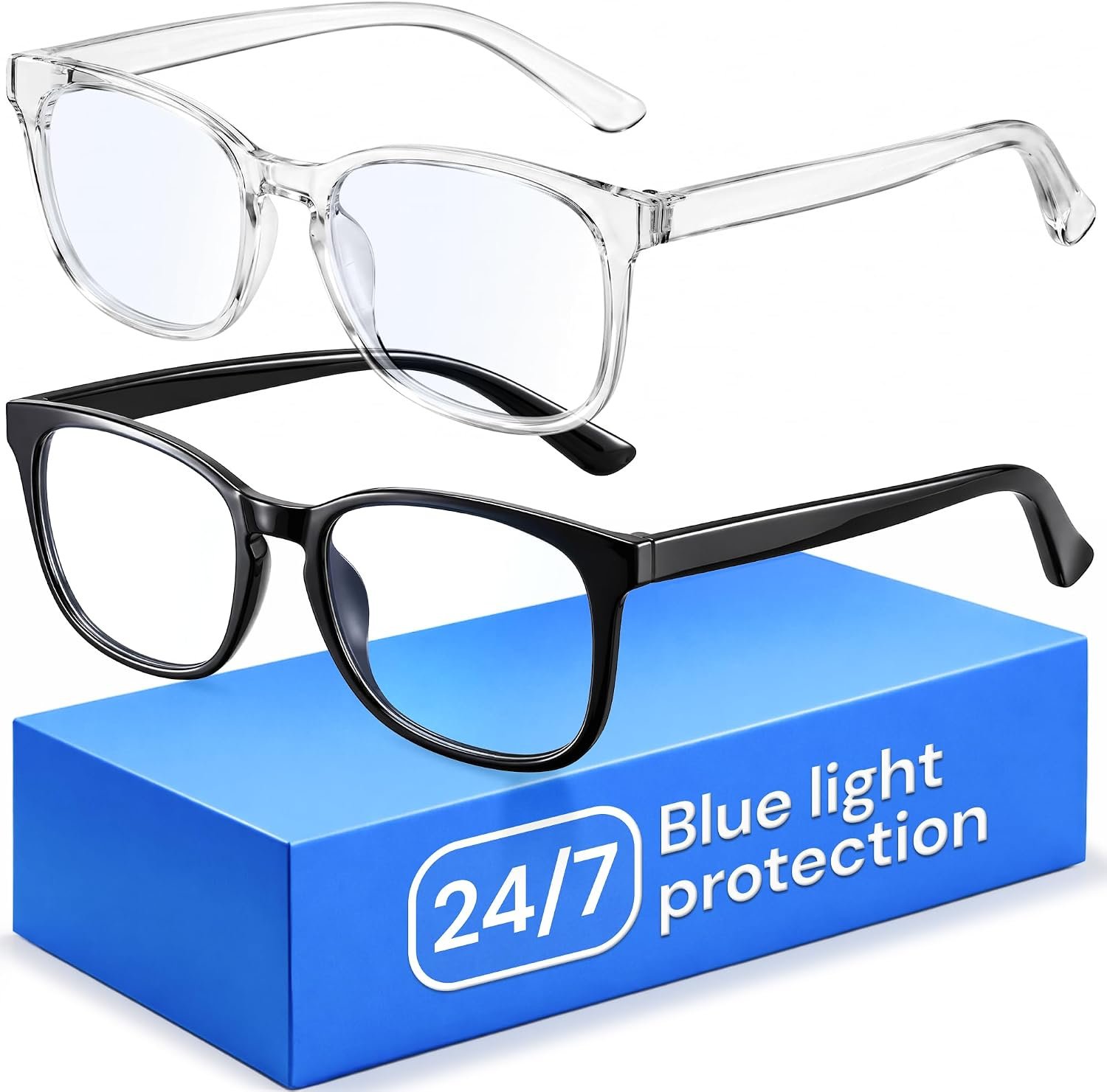 Gaoye Blue Light Blocking Glasses -Fashion Square Eyeglasses, Anti UV Ray Computer Gaming Glasses Blue Blockers for Women/Men