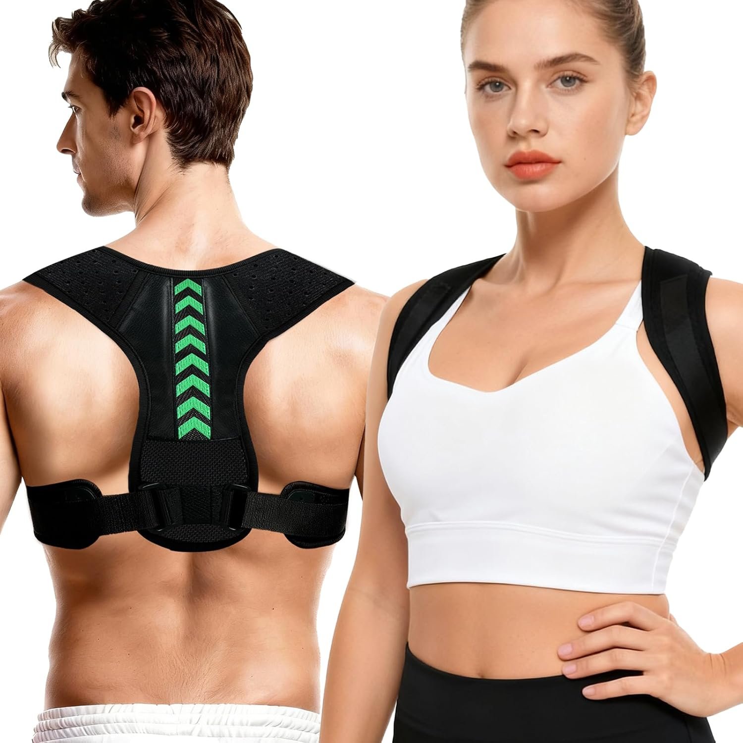 Posture Corrector for Women and Men, Adjustable Back Brace Posture Corrector for Upper & Mid Spine Support, Breathable Back Brace for Improving Neck, Shoulder and Back Posture Pain Relief