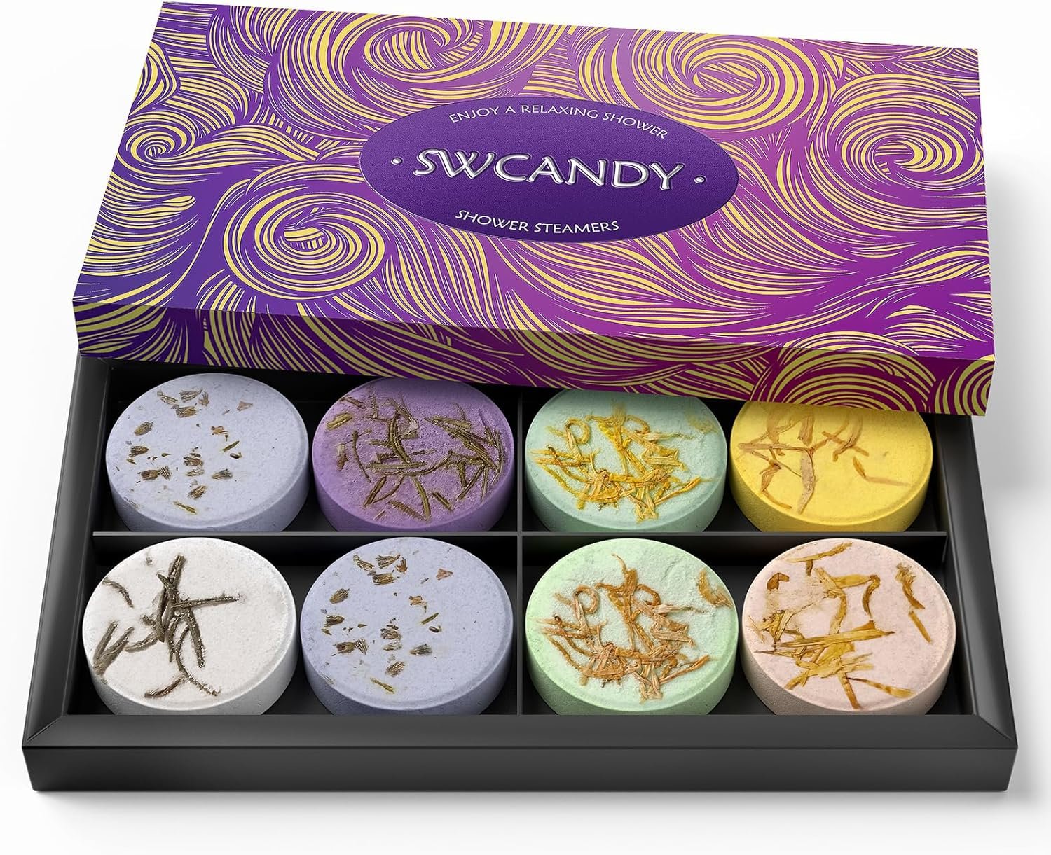 Shower Steamers Aromatherapy Birthday Gifts for Women – SWCANDY 8 Pcs Travel Essentials, Hotel Shower Spa Holidays Mom Wife Grandma Sister Her Self Care Relaxation with Natural Essential Oils Home