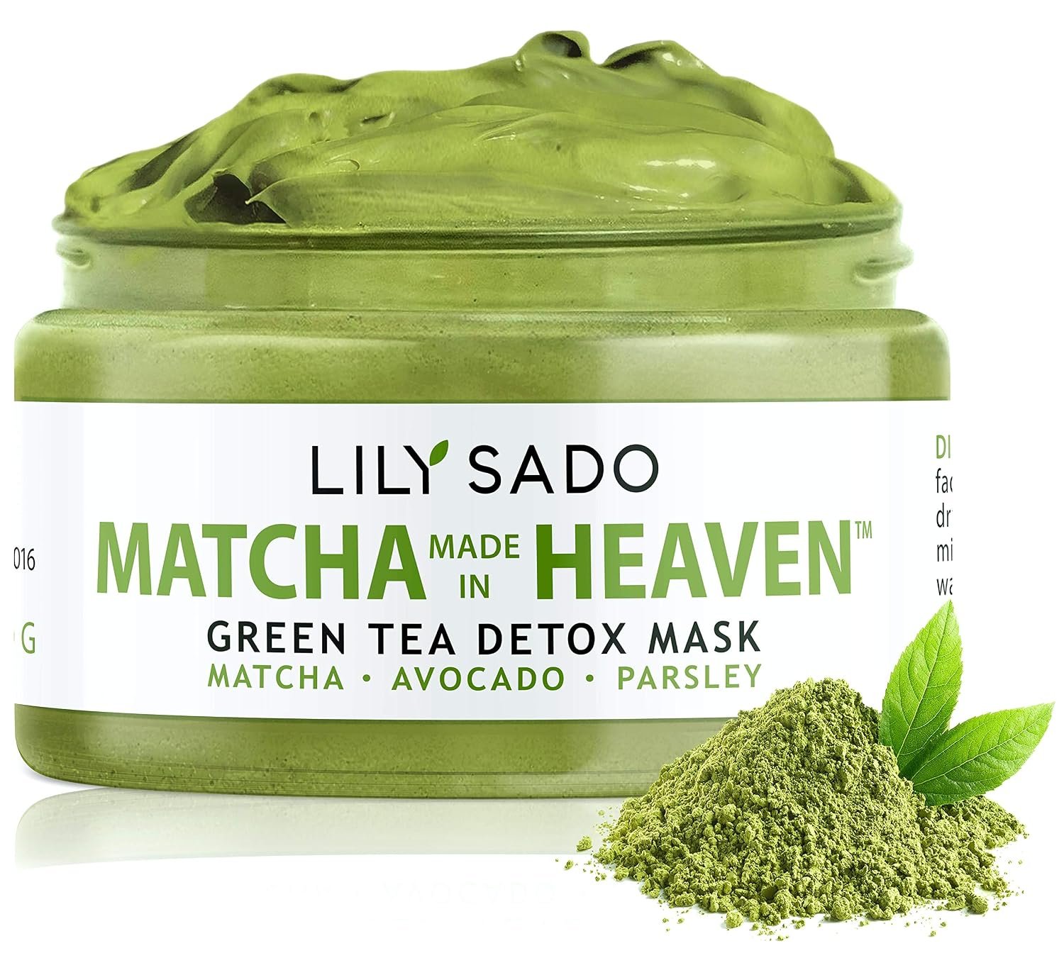 LILY SADO MATCHA MADE IN HEAVEN™ Green Tea Matcha & Avocado Face Mask – Natural Organic Vegan Facial Mask – Anti-Aging Antioxidant Defense Against Acne, Blackheads & Wrinkles – Get Visible Results