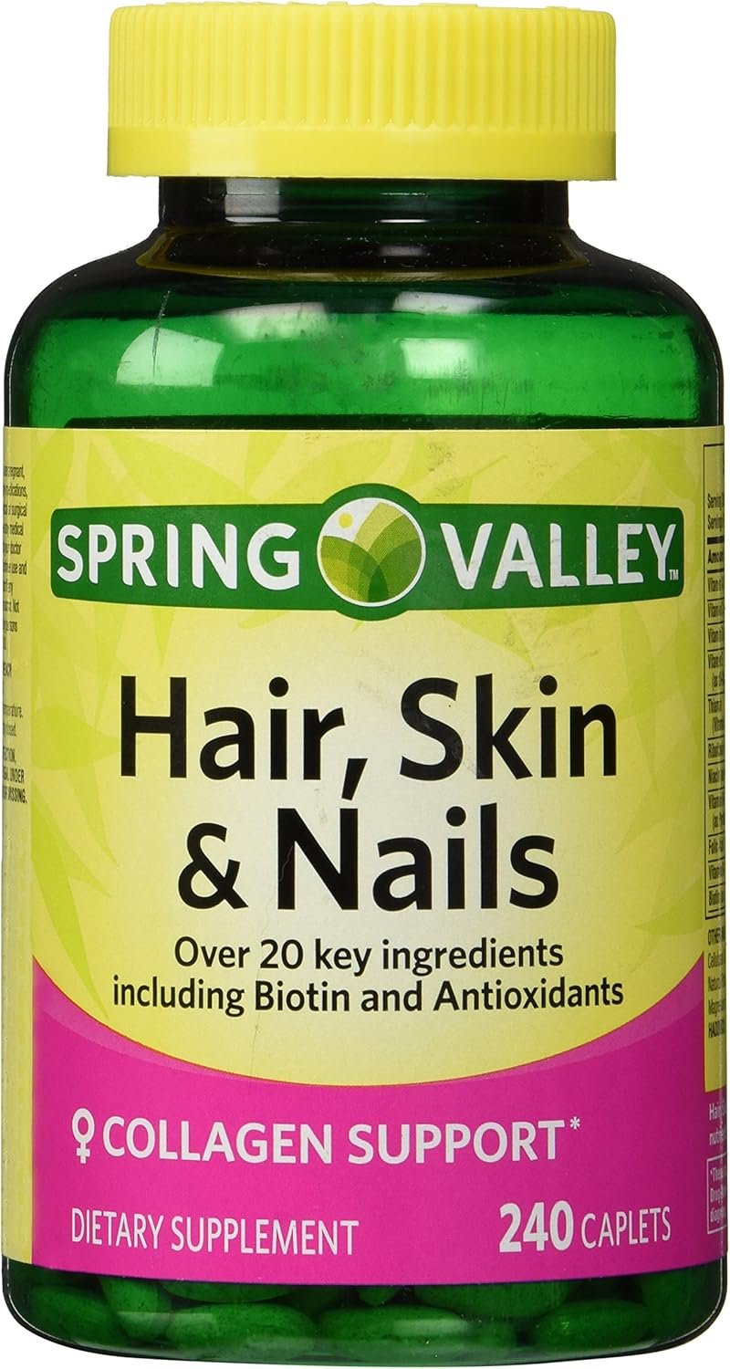 Spring Valley – Hair, Skin & Nails, Biotin-Collagen-Gelatin, 240 Caplets