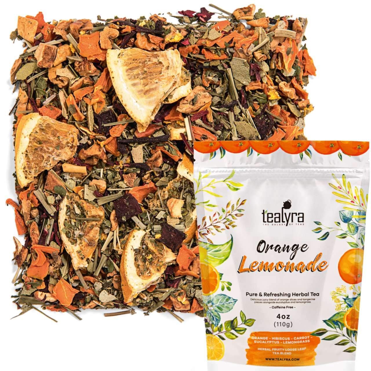 Tealyra – Orange Lemonade – Herbal Fruity Loose Leaf Tea Blend – Hibiscus – Eucalyptus – Lemongrass – Vitamins-Rich – Boost Immune System – Natural – Hot or Iced – Caffeine-Free – 110g (4-ounce)