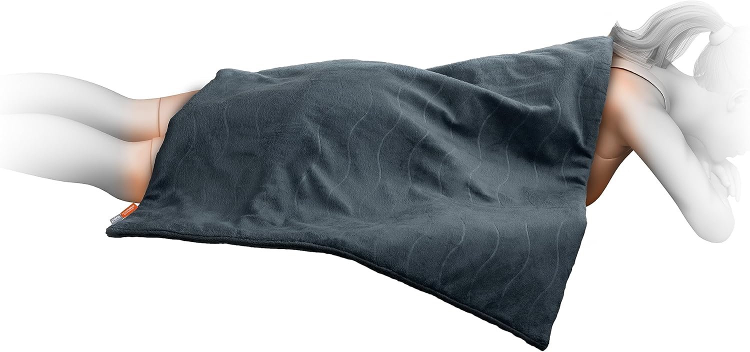 Pure Enrichment PureRelief Pro Far Infrared Oversized Body Wrap – 35” x 27” Full-Body Infrared Heating Pad for Back Pain, Shoulder Aches, Neck Strains, & Soreness in Knees, Abdomen, Chest, & Legs