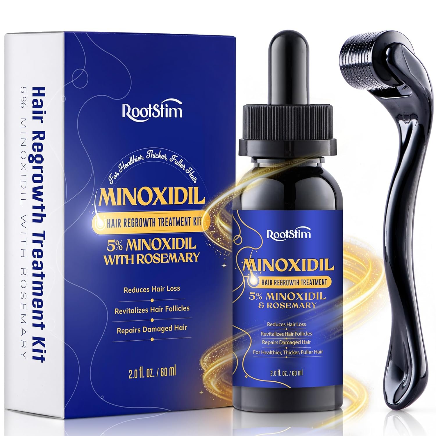 5% Minoxidil Hair Growth Serum for Men Women, with Rosemary &Biotin, Hair Loss Treatment Extract Support Thicker Fuller Healthier Hair Texture – 2 Fl Oz