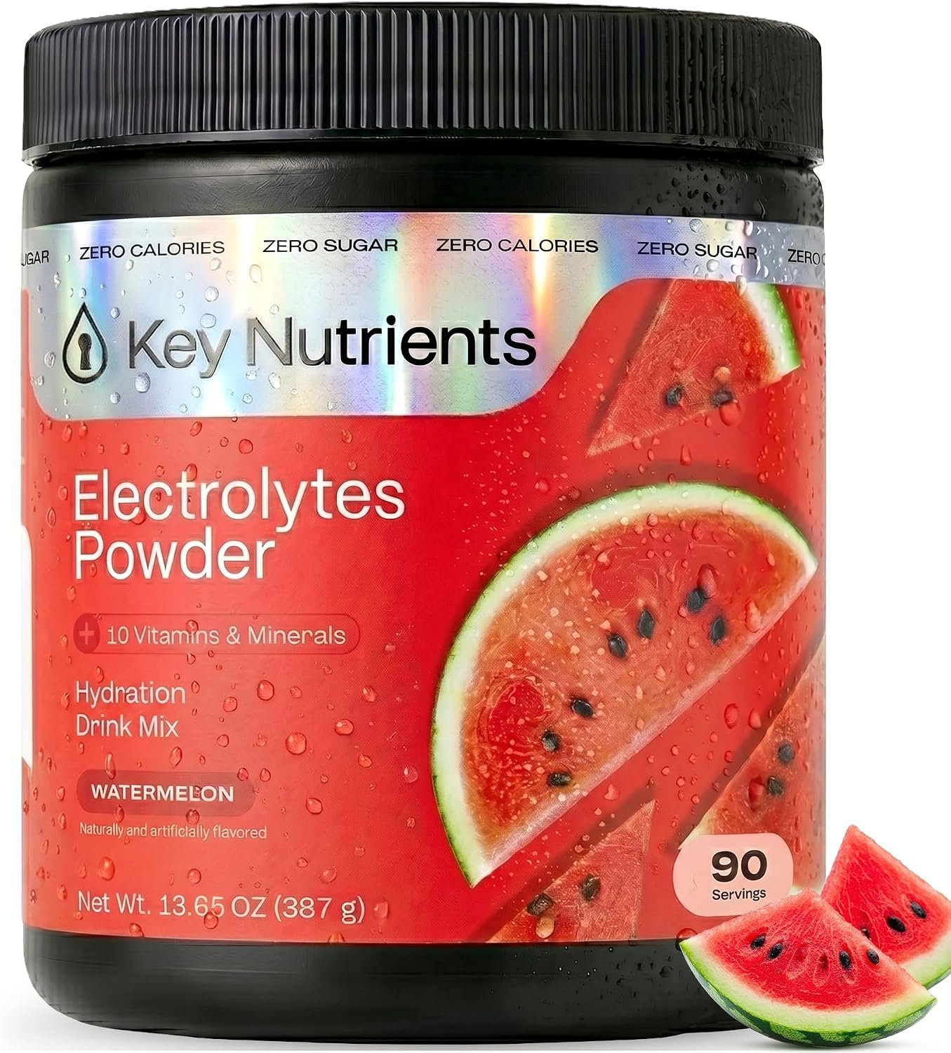 KEY NUTRIENTS Multivitamin Electrolytes Powder No Sugar for Recovery – Refreshing Watermelon Electrolyte Powder – Hydration Powder – No Calories, Gluten Free Electrolytes Powder – 90 Servings