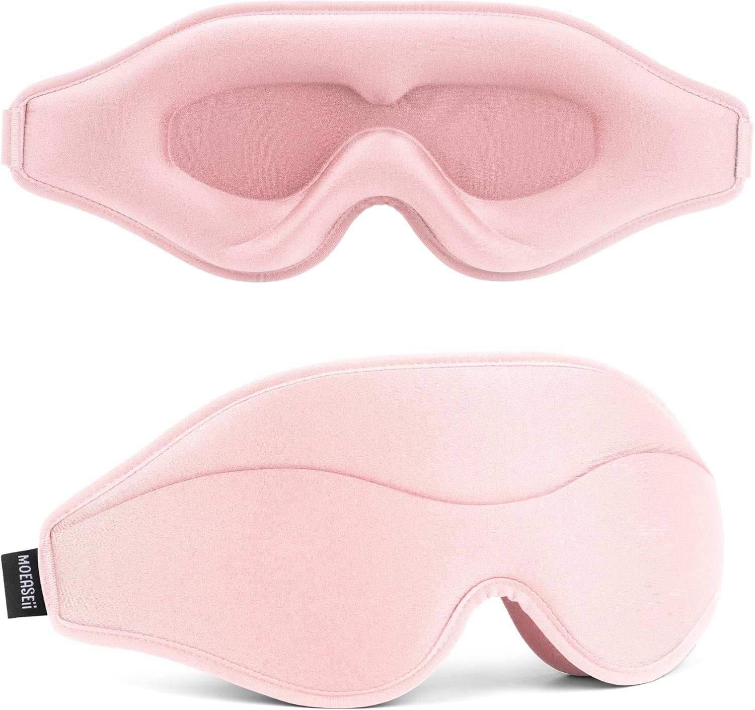 Sleep Mask – Total Blackout 3D Sleeping Mask, Super Lightweight & Silky Soft Eye Mask for Sleeping, Fully Adjustable Fit for Home, Office, Traveling, Meditation, Yoga, Pink, Mothers Day Gifts