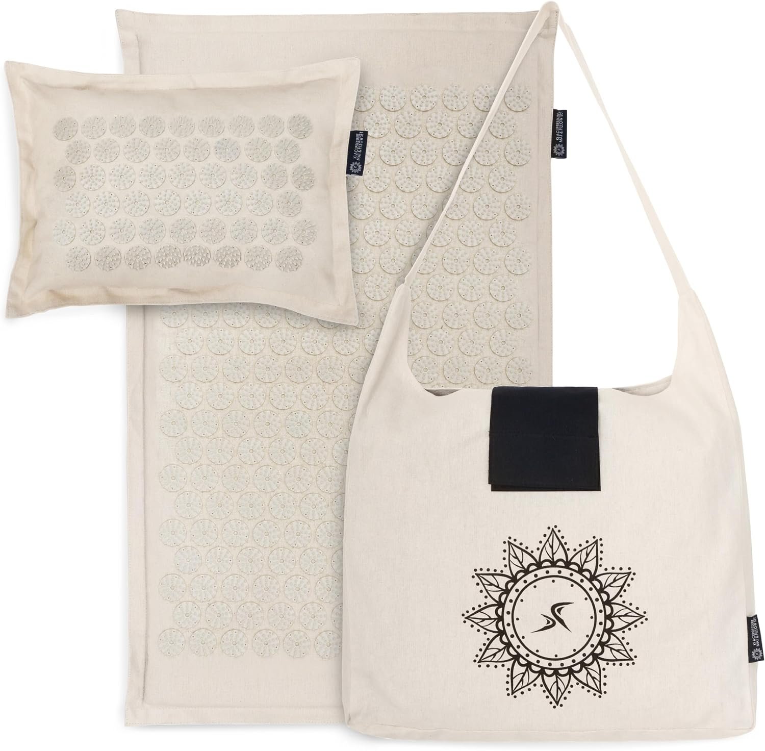ProsourceFit Ki Acupressure Mat and Pillow Set with 100% Natural Linen for Back/Neck Pain Relief and Muscle Relaxation