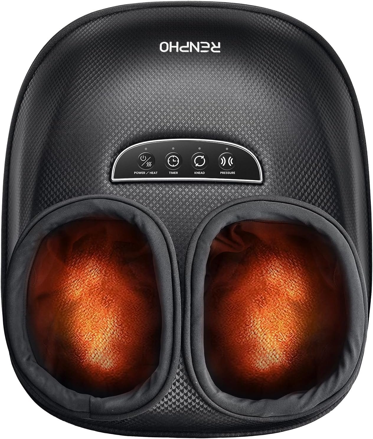 RENPHO Foot Massager with Heat, Deep Kneading Shiatsu Massage for Plantar Fasciitis, 3 Compression Levels, FSA Eligible HSA, Fits US Size Up to 13, Gifts for Women & Men, Black