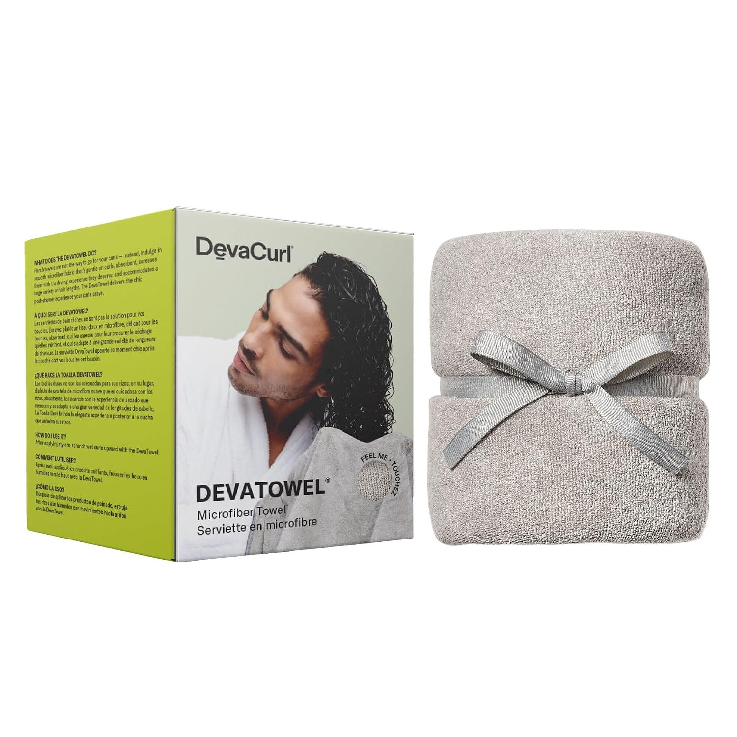 DevaCurl Microfiber Anti-Frizz Hair Towel | Gently Dries | Gray