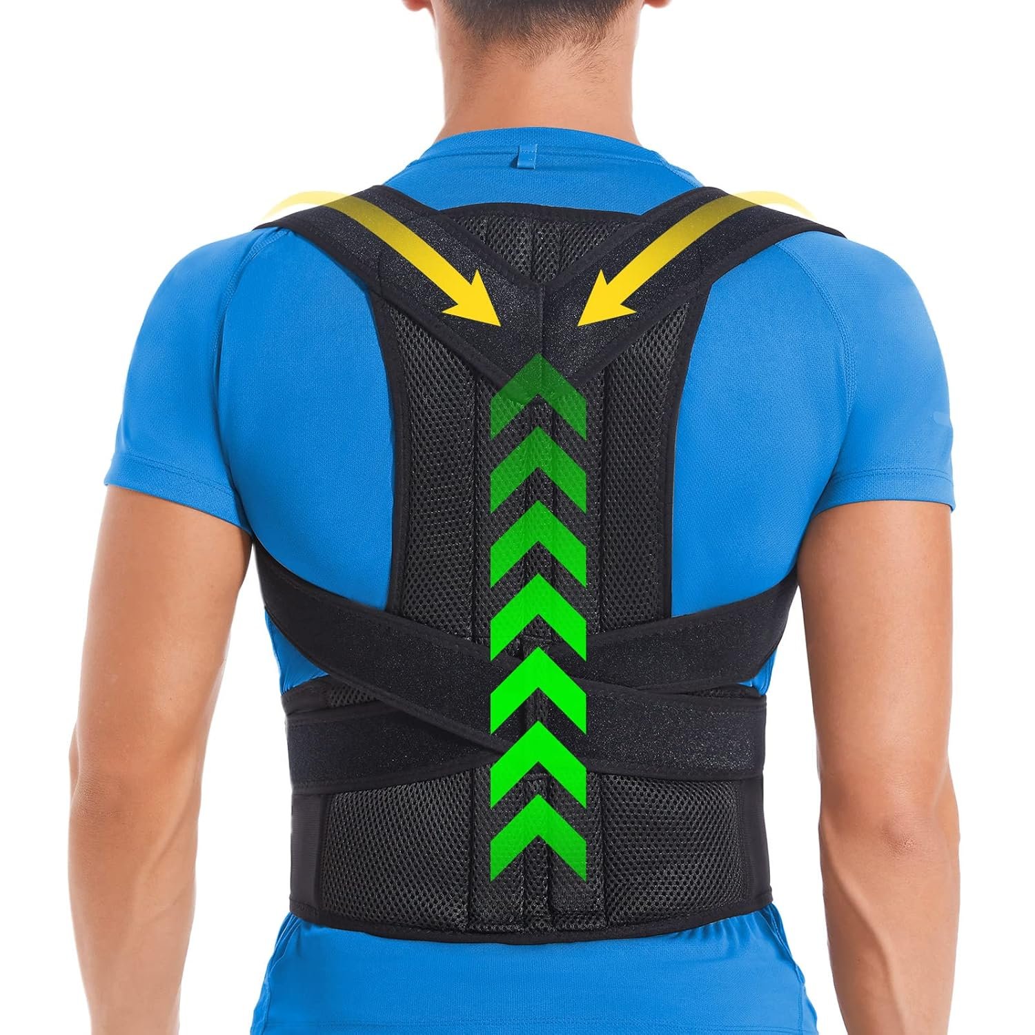 DIANMEI Back Brace Posture Corrector for Women and Men, Back Braces for Upper and Lower Back Pain Relief, Adjustable and Fully Back Support Improve Posture and Lumbar Support(M, 30″-35.5″ Waist)