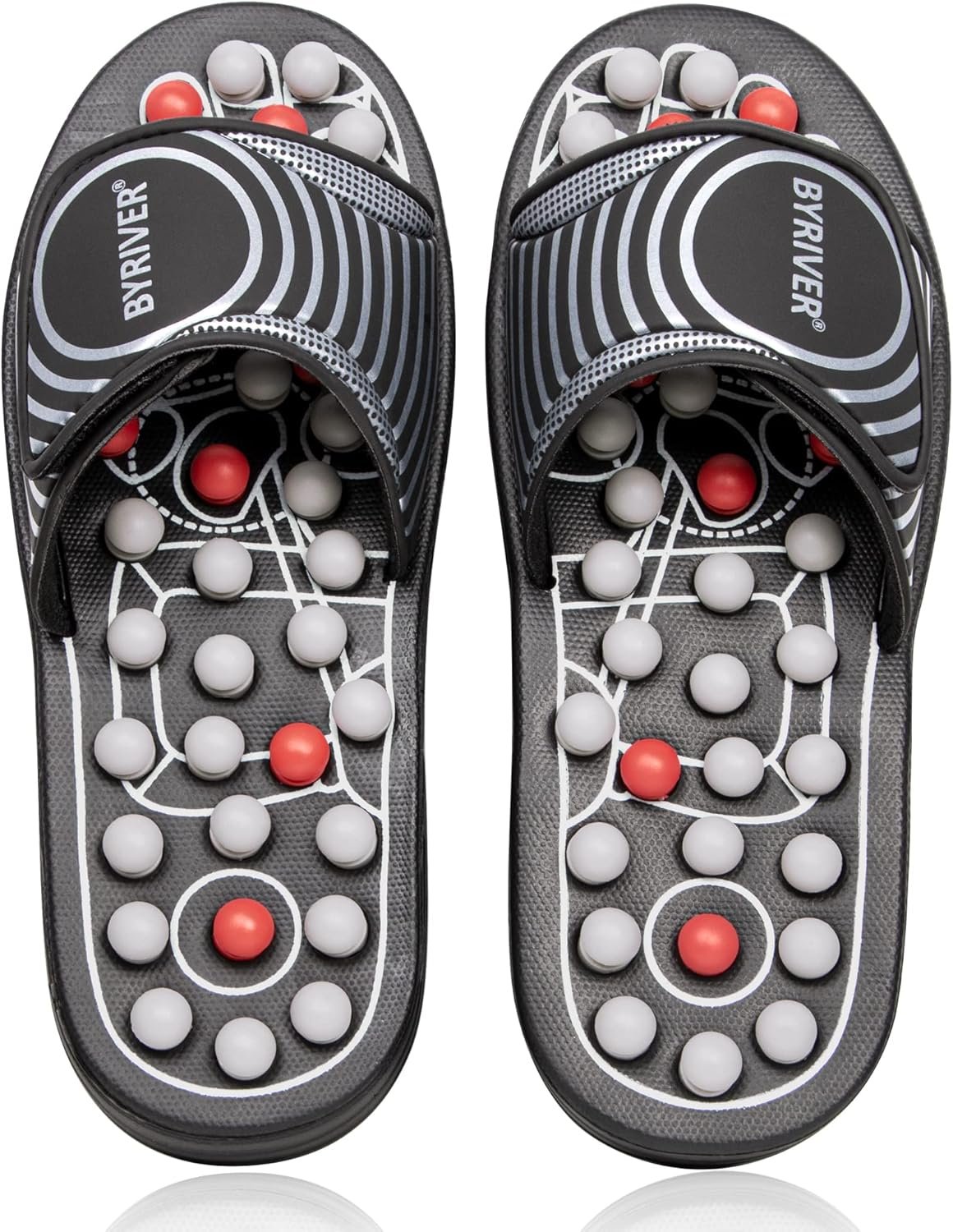 BYRIVER Acupressure Foot Massager Acupoint Stimulation Massage Slippers Shoes Reflexology Sandals Gift for Men Women, Reduce Feet Tension Promote Circulation, Father’s Mother’s Day Gift(02S)