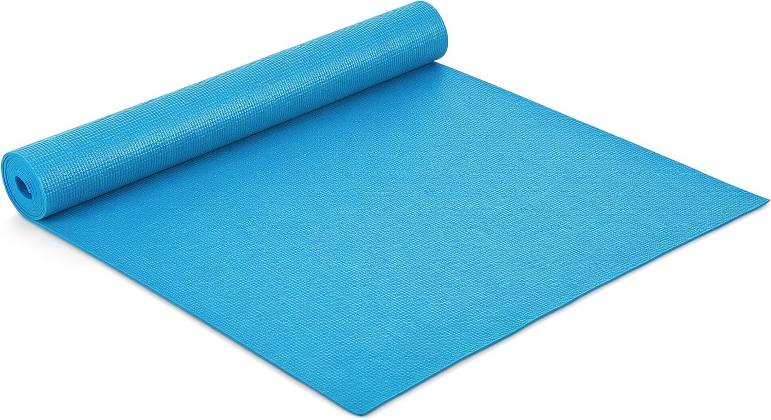 CAP Non-Slip Yoga Mat for Home Workout & Pilates, Lightweight Exercise Fitness Mat with Textured Grip Surface, Portable Roll-Up Yoga Mat for Women & Men