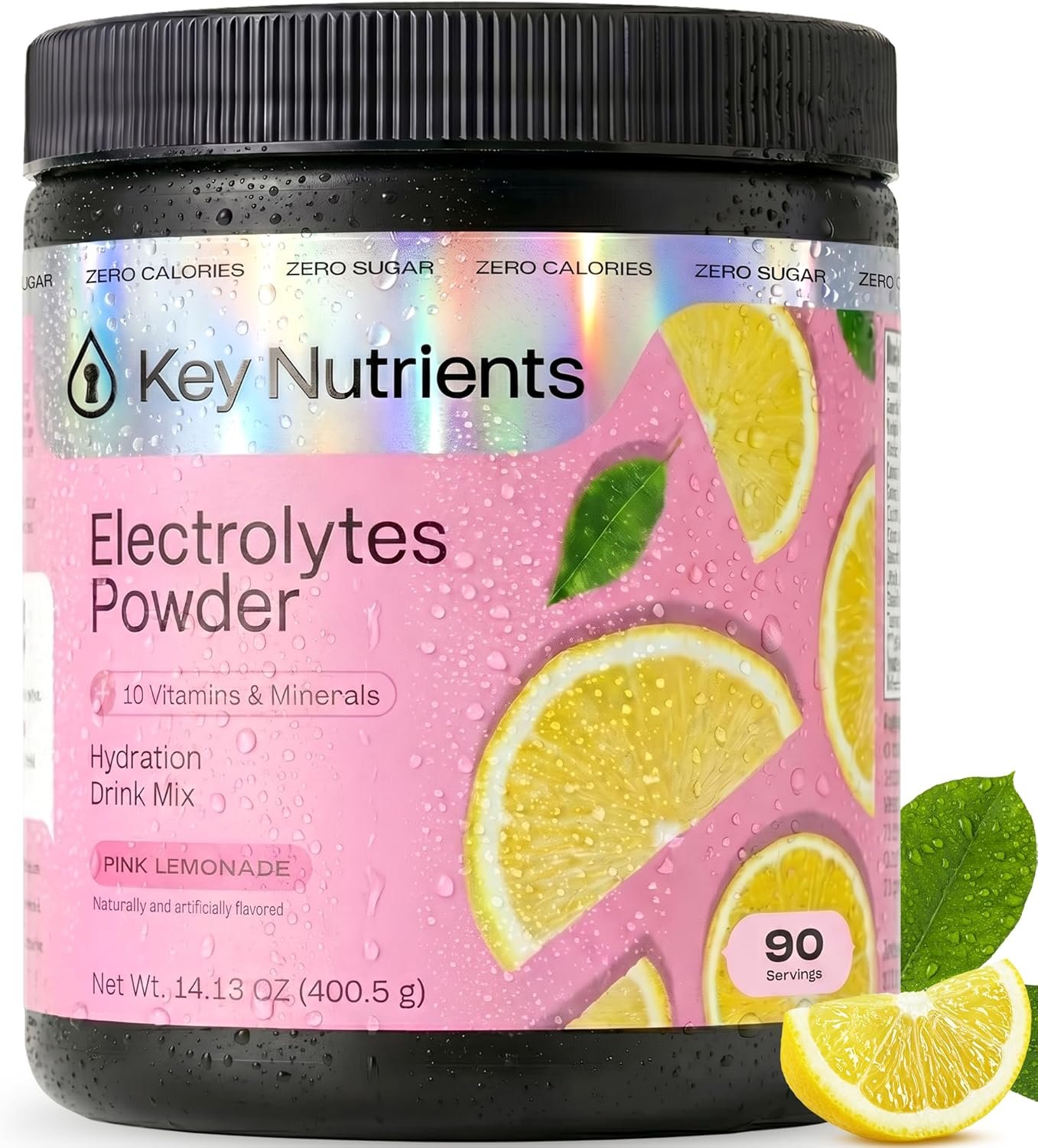 KEY NUTRIENTS Multivitamin Electrolytes Powder No Sugar – Fresh Pink Lemonade Electrolyte Powder – Endurance & Energy Supplement – Hydration Powder – No Calories – 90 Servings – Made in USA