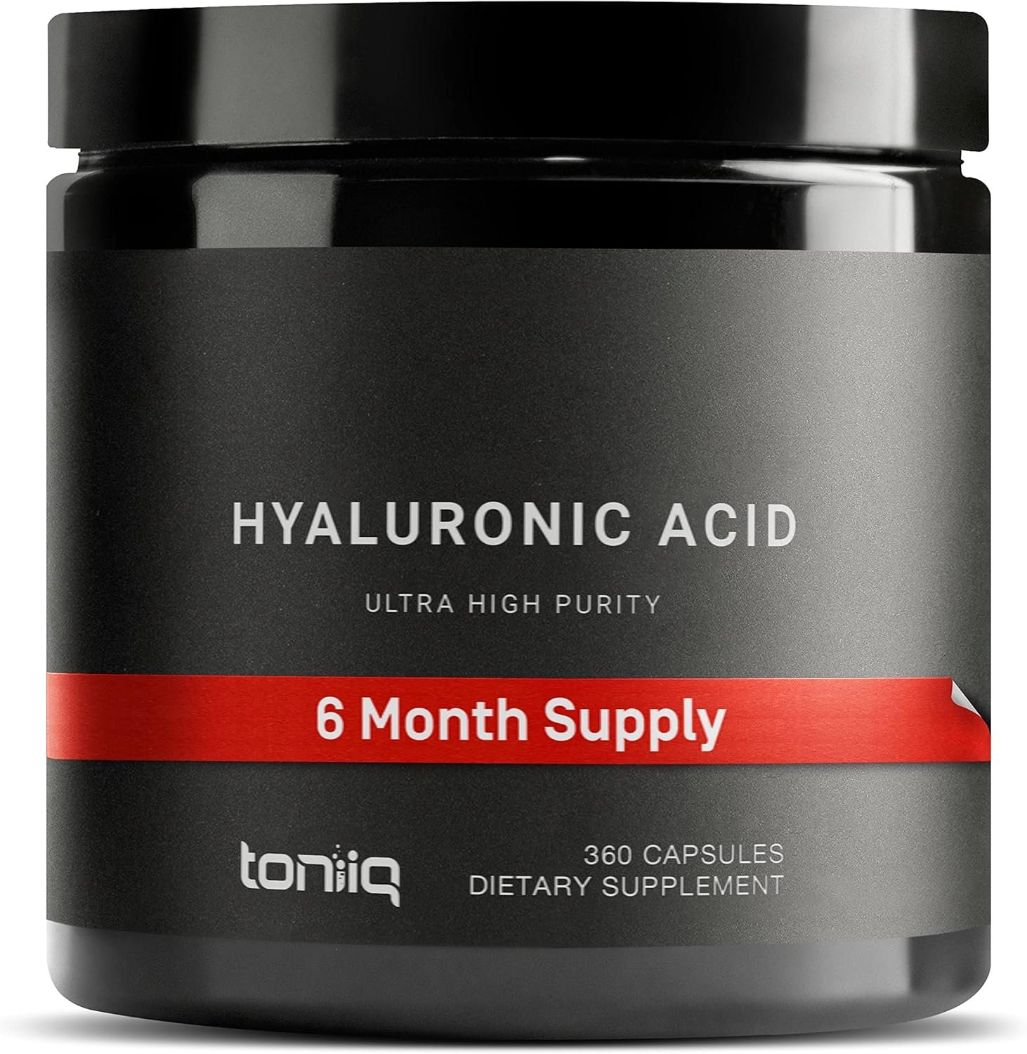 Toniiq Hyaluronic Acid Supplements – Lab Tested 95% Ultra High Purity – Fermented and Bioavailable with Vitamin C – Third Party Lab Tested – 360 Capsules