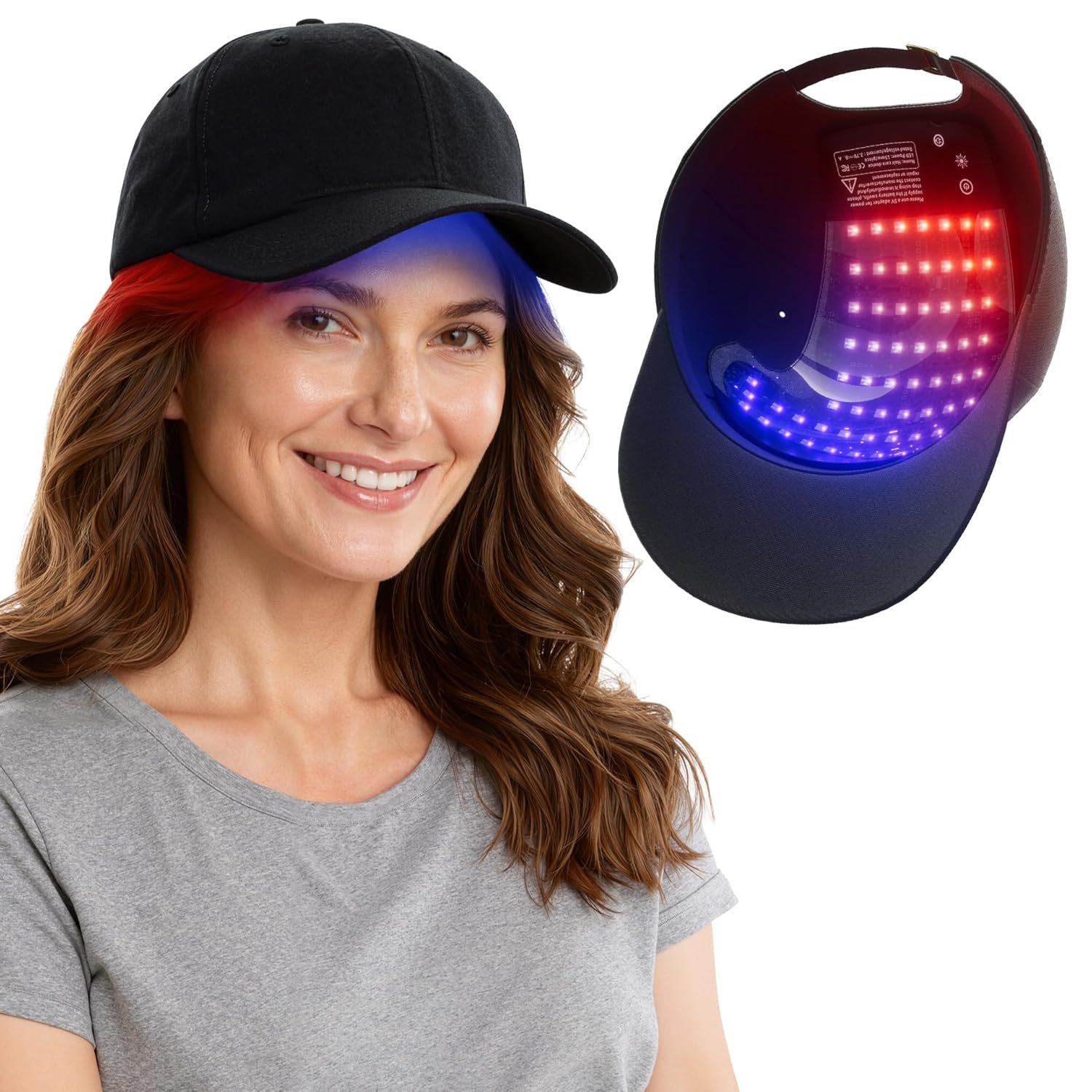 FDA Cleared Red Light Therapy Hair Regrowth Cap, Adjustable Device for All Hair Types, Improve Thinning Hair and Hair Loss, At-Home & Travel Use for Men and Women