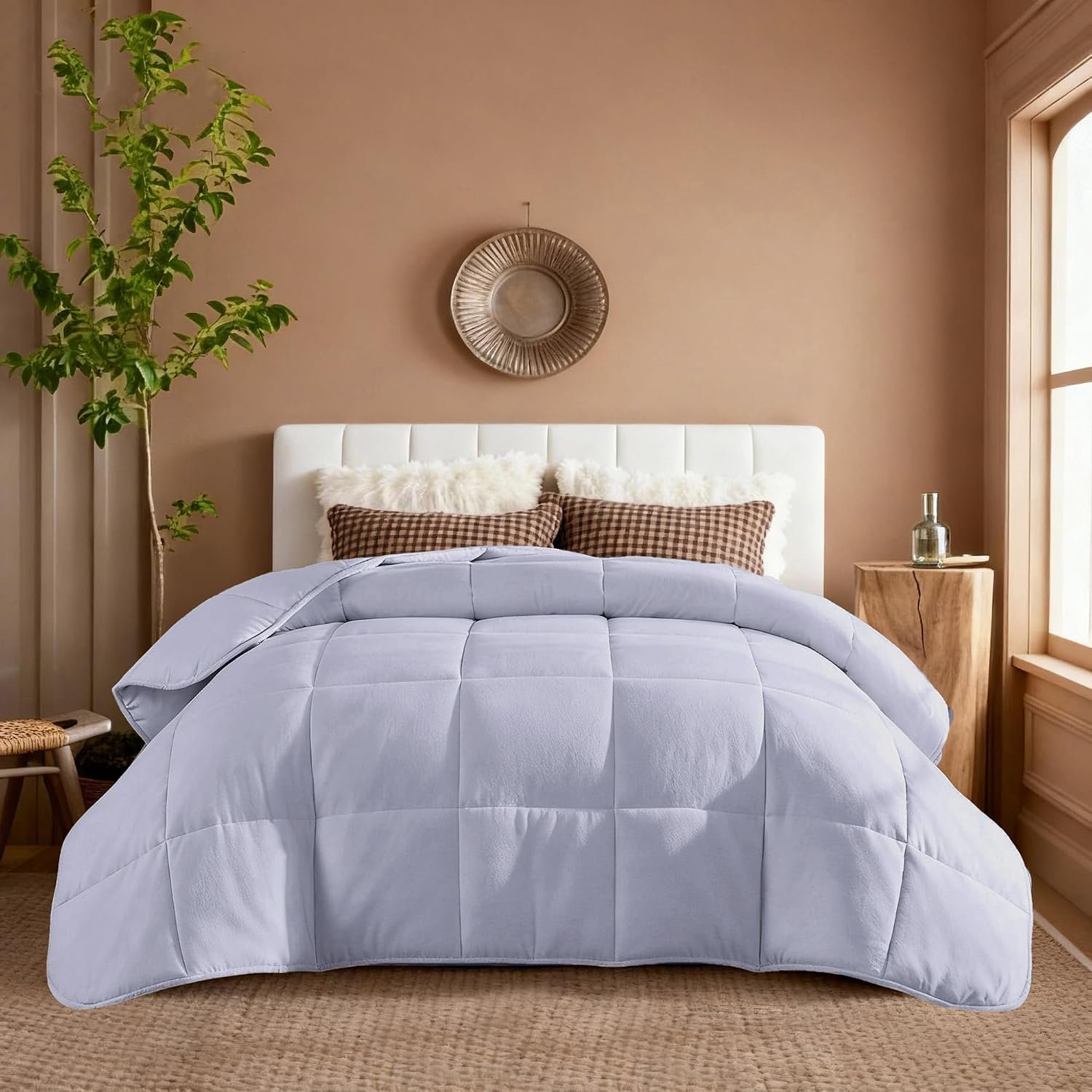 YnM Weighted Blanket King/CA King 50lbs, The Heaviest Oversized Weighted Blanket, Warm & Fluffy Throw (Neutral Grey, 50lbs, 104″ Lx90 W)