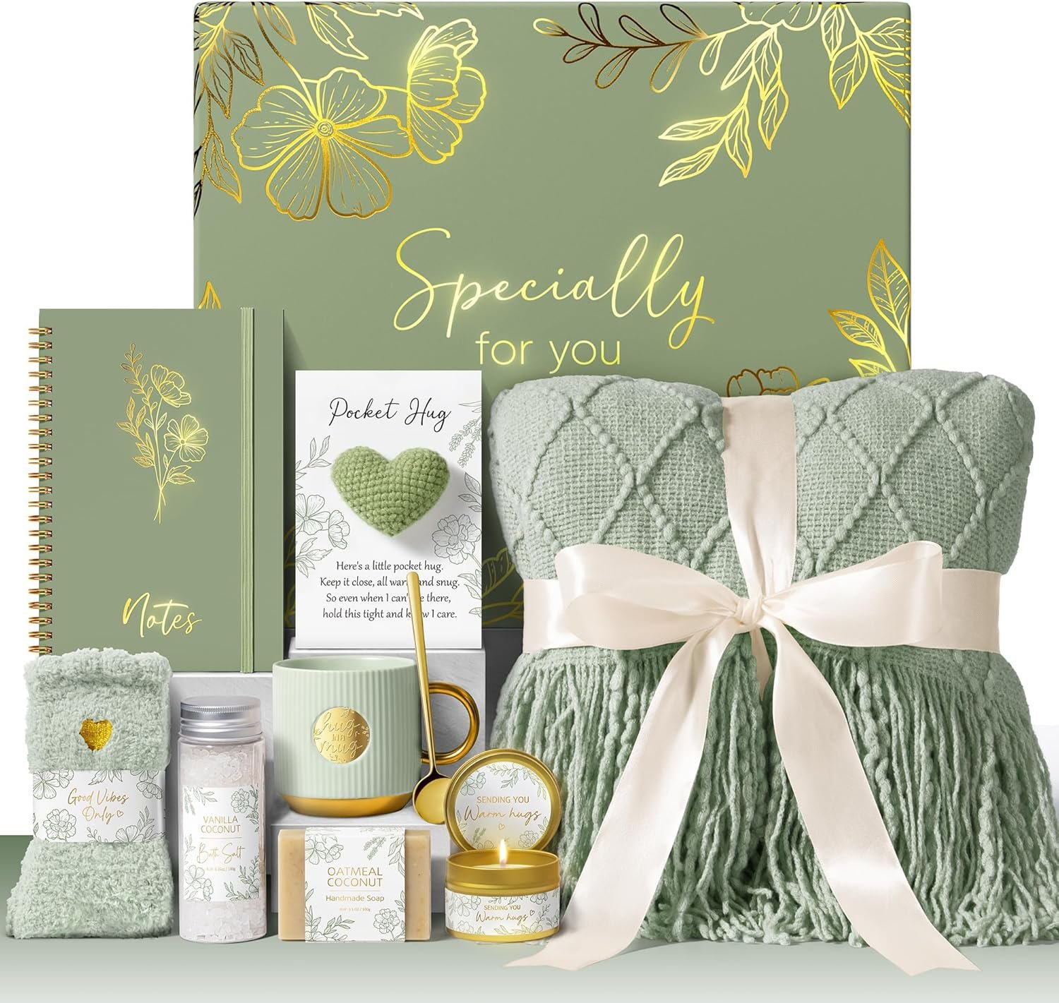 Self Care Gifts for Women Get Well Soon Gift Baskets, Birthday Gifts for Women Spa Basket Care Package, Sympathy Inspirational Thinking of You Unique Gift Set for Mom Her Wife Girlfriend Sister Friend