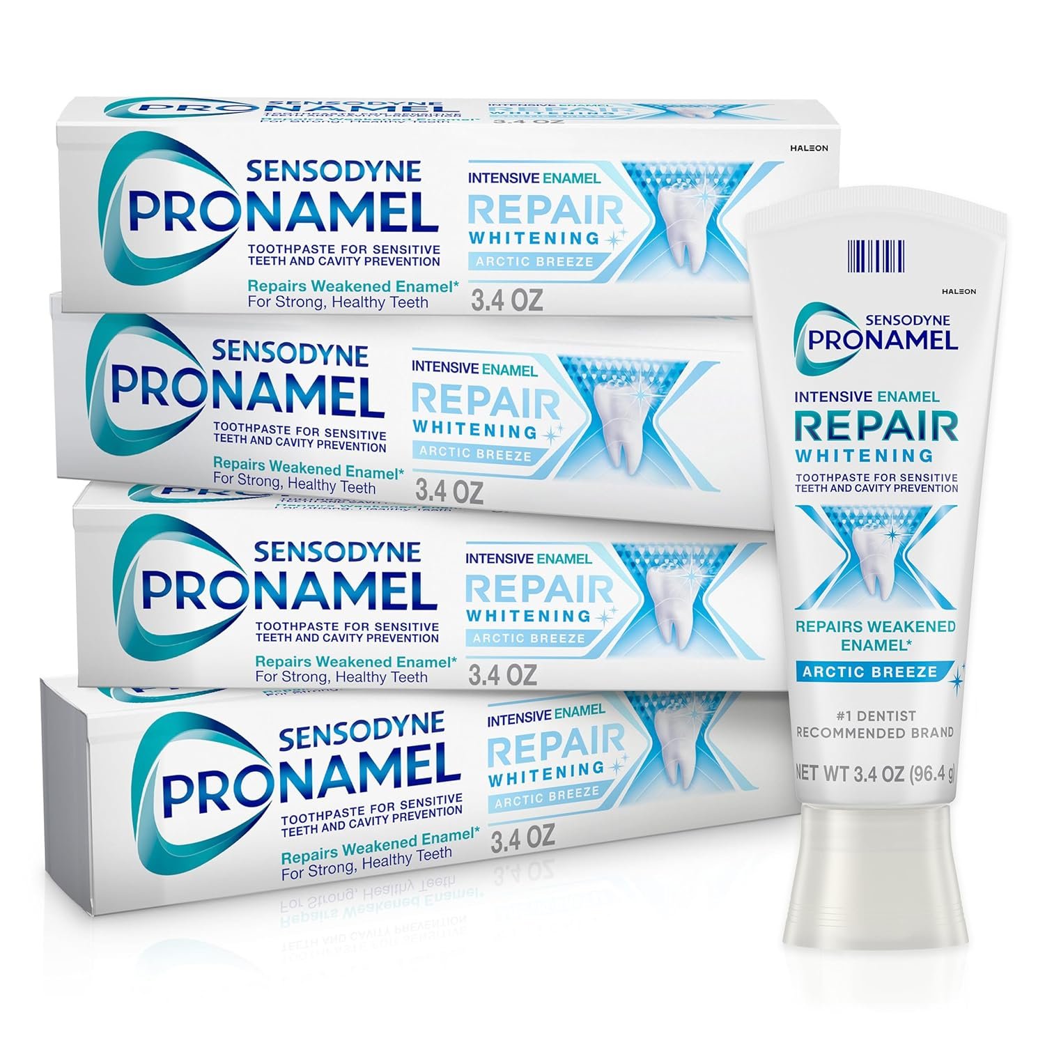 Sensodyne Pronamel Intensive Enamel Repair Toothpaste for Sensitive Teeth and Cavity Protection, Whitening Toothpaste to Strengthen Enamel, Arctic Breeze – 3.4 Ounces x 4