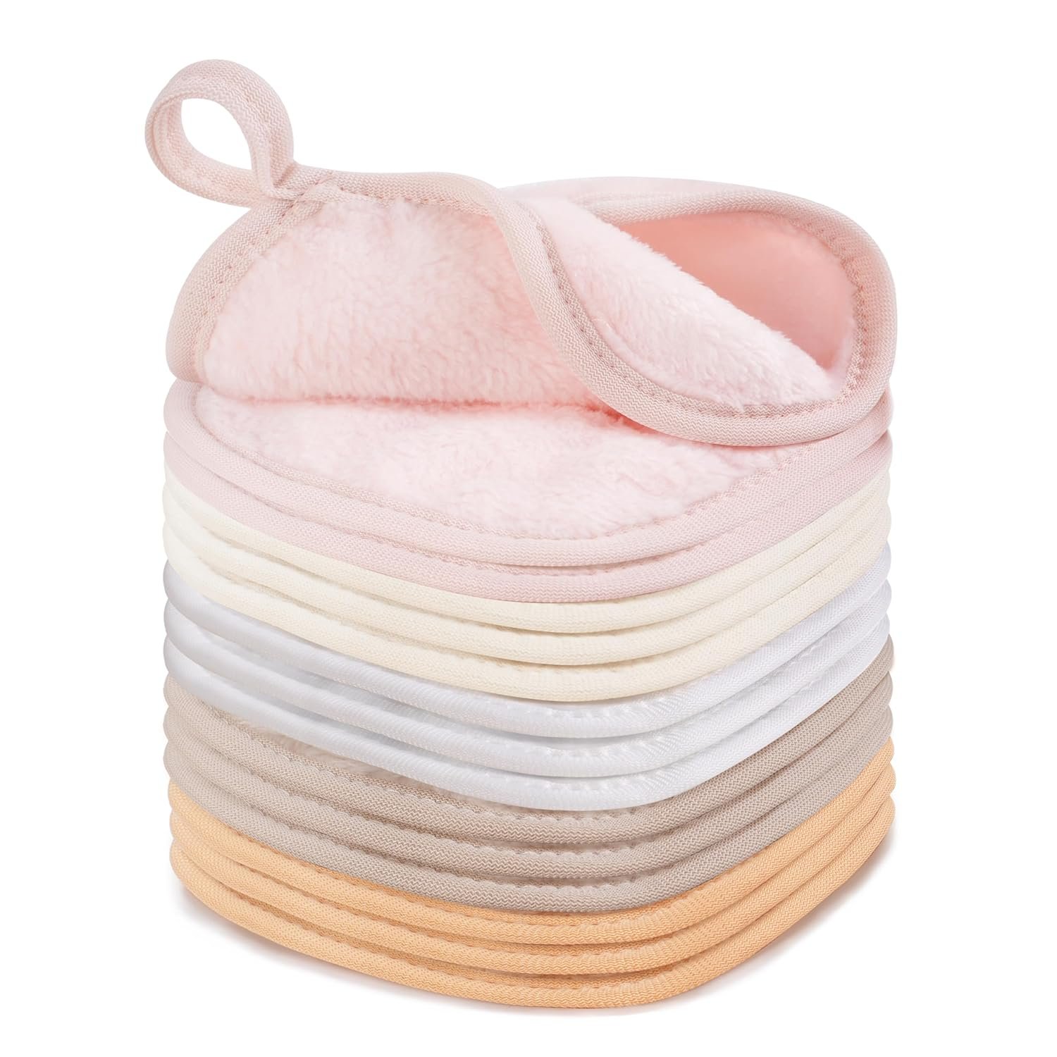 15 Pcs Reusable Makeup Remover Cloths, Ultra Soft Makeup Eraser Cloths for Face, Microfiber Makeup Remover Towels for All Skin Types, 5″ x 5″, Multicolor
